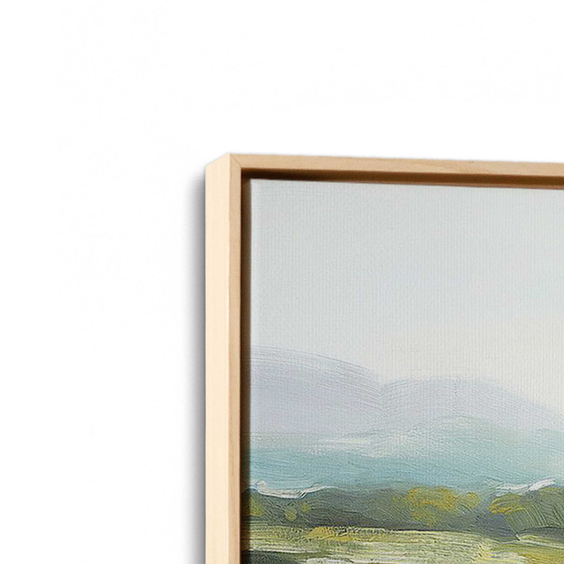 [Color:American Maple], Picture of art in a American Maple frame at an angle