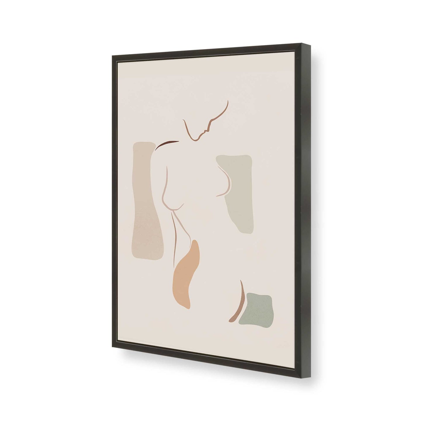 [Color:Satin Black], Picture of art in a Satin Black frame of the corner