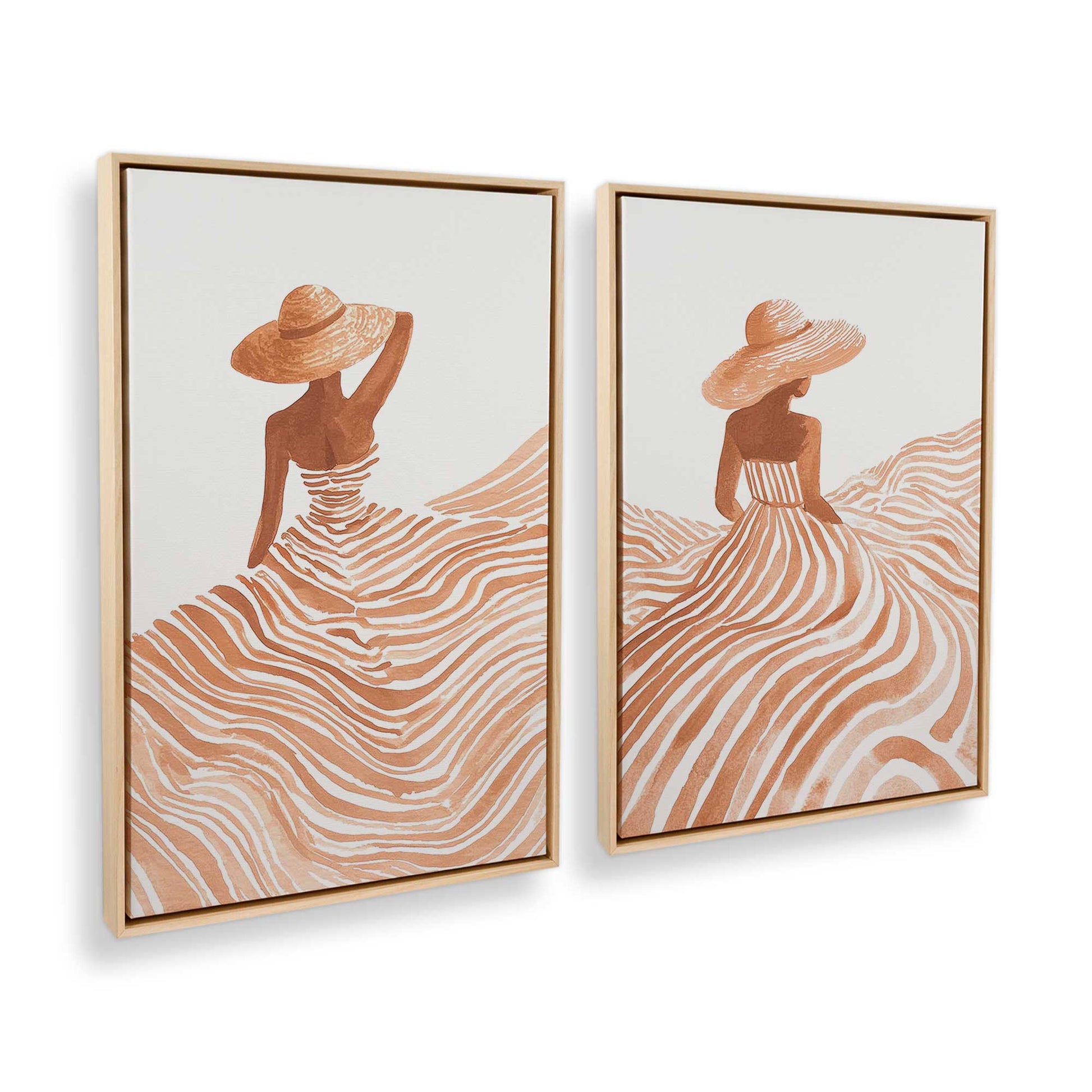 [Color:American Maple], Picture of art in a American Maple frame at an angle