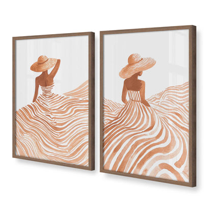 [Color:Walnut], Picture of art in a Walnut frame at an angle
