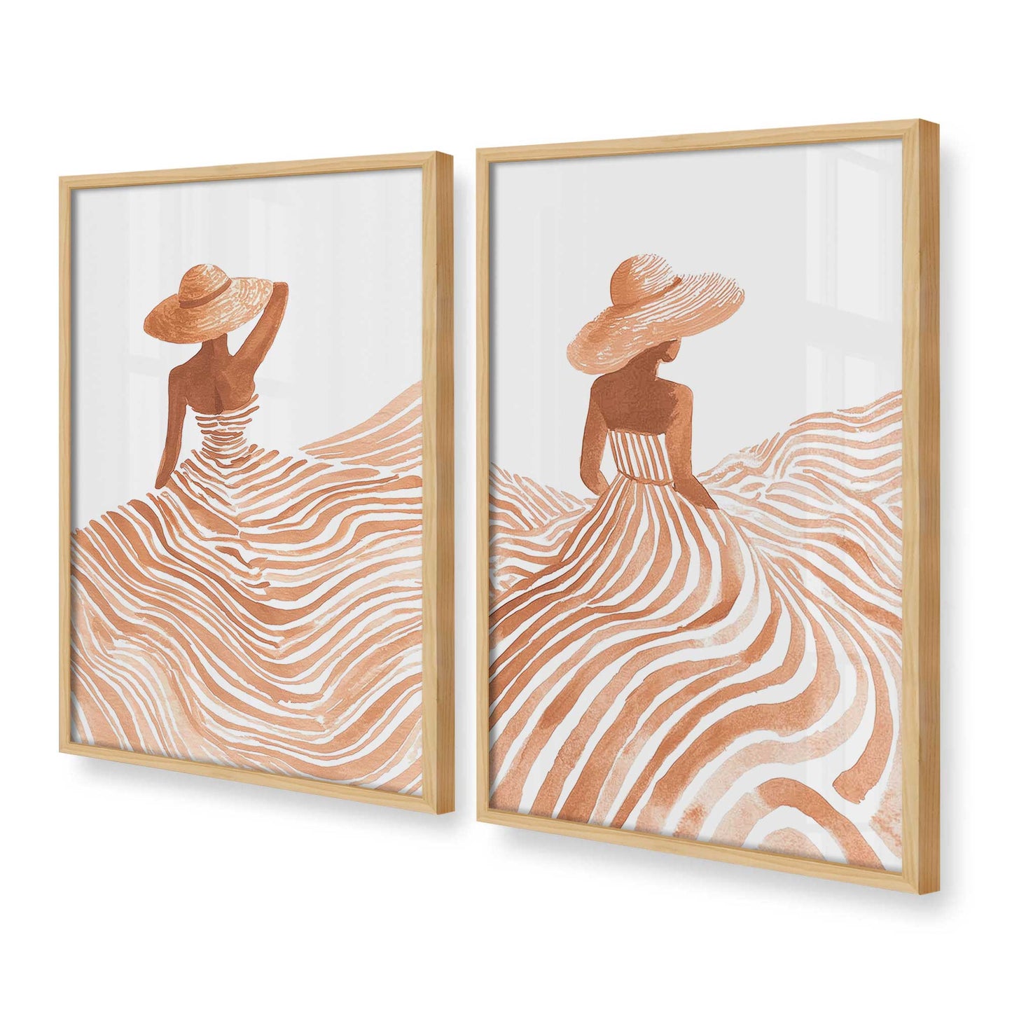 [Color:American Maple], Picture of art in a American Maple frame at an angle
