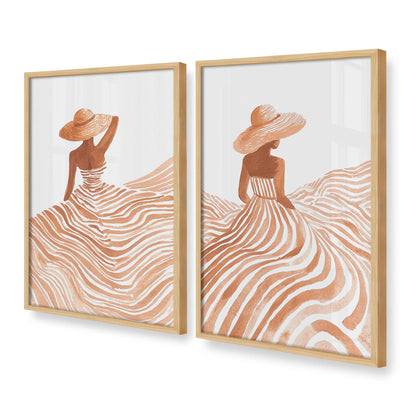[Color:American Maple], Picture of art in a American Maple frame at an angle