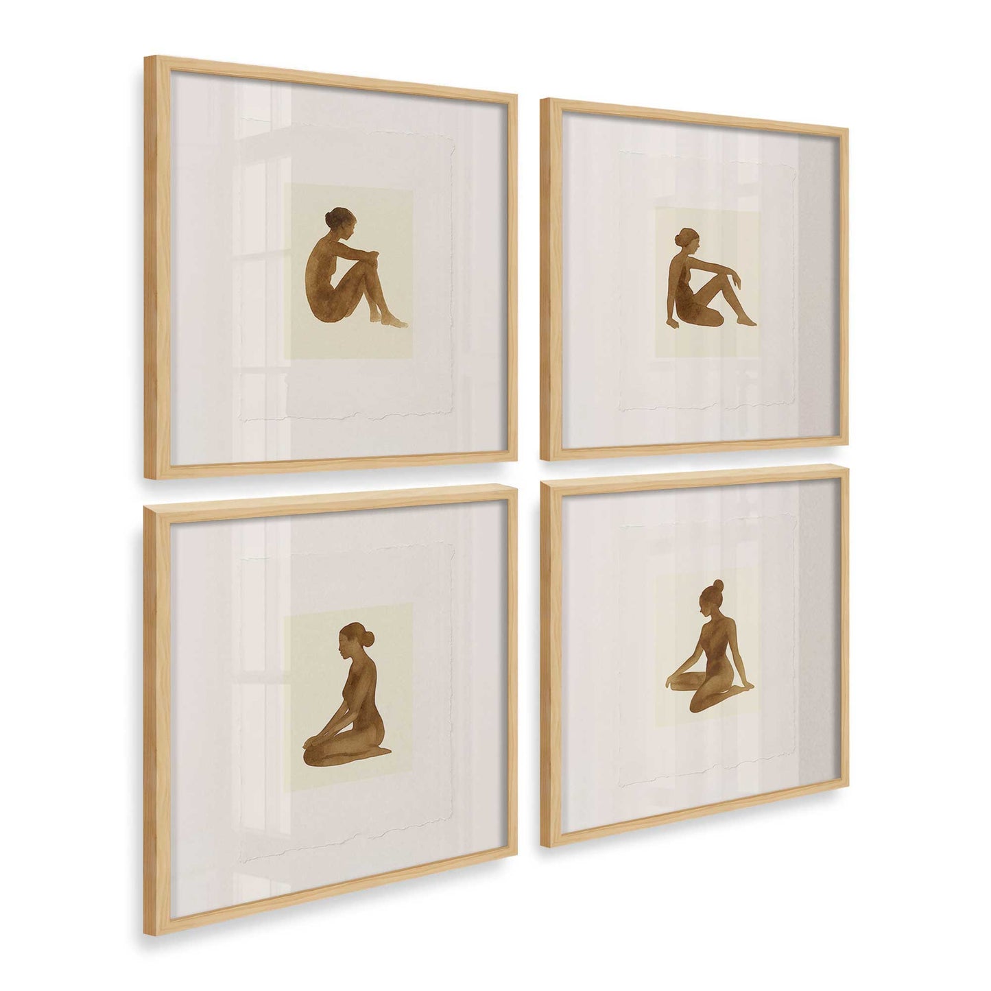 [Color:American Maple], Picture of art in a American Maple frame at an angle