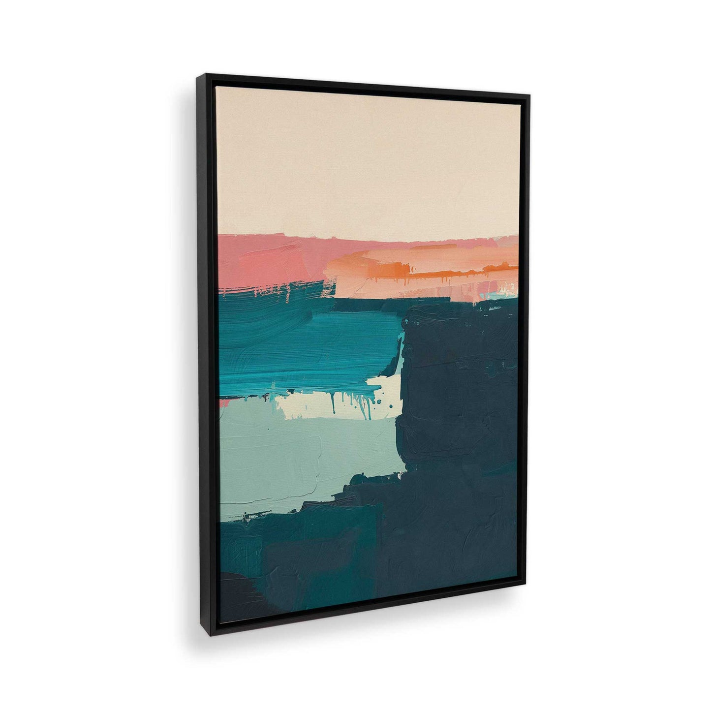 [Color:Satin Black], Picture of art in a Satin Black frame at an angle