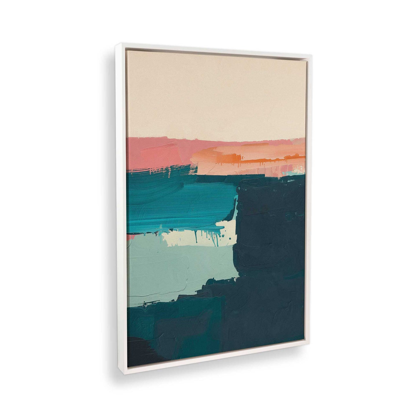 [Color:Opaque White], Picture of art in a White frame at an angle