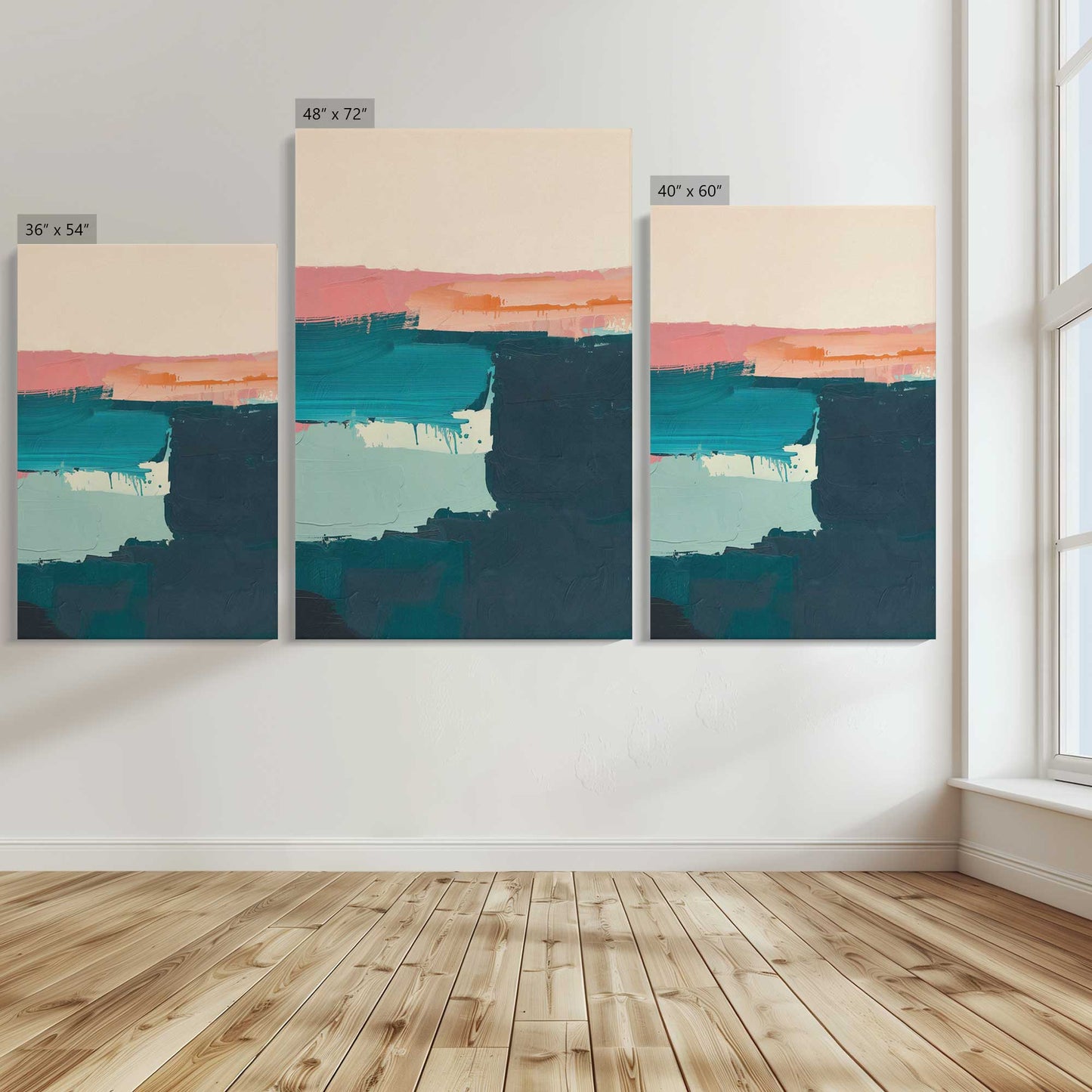 [Color:Stretched Canvas], Image showing the size comparisons