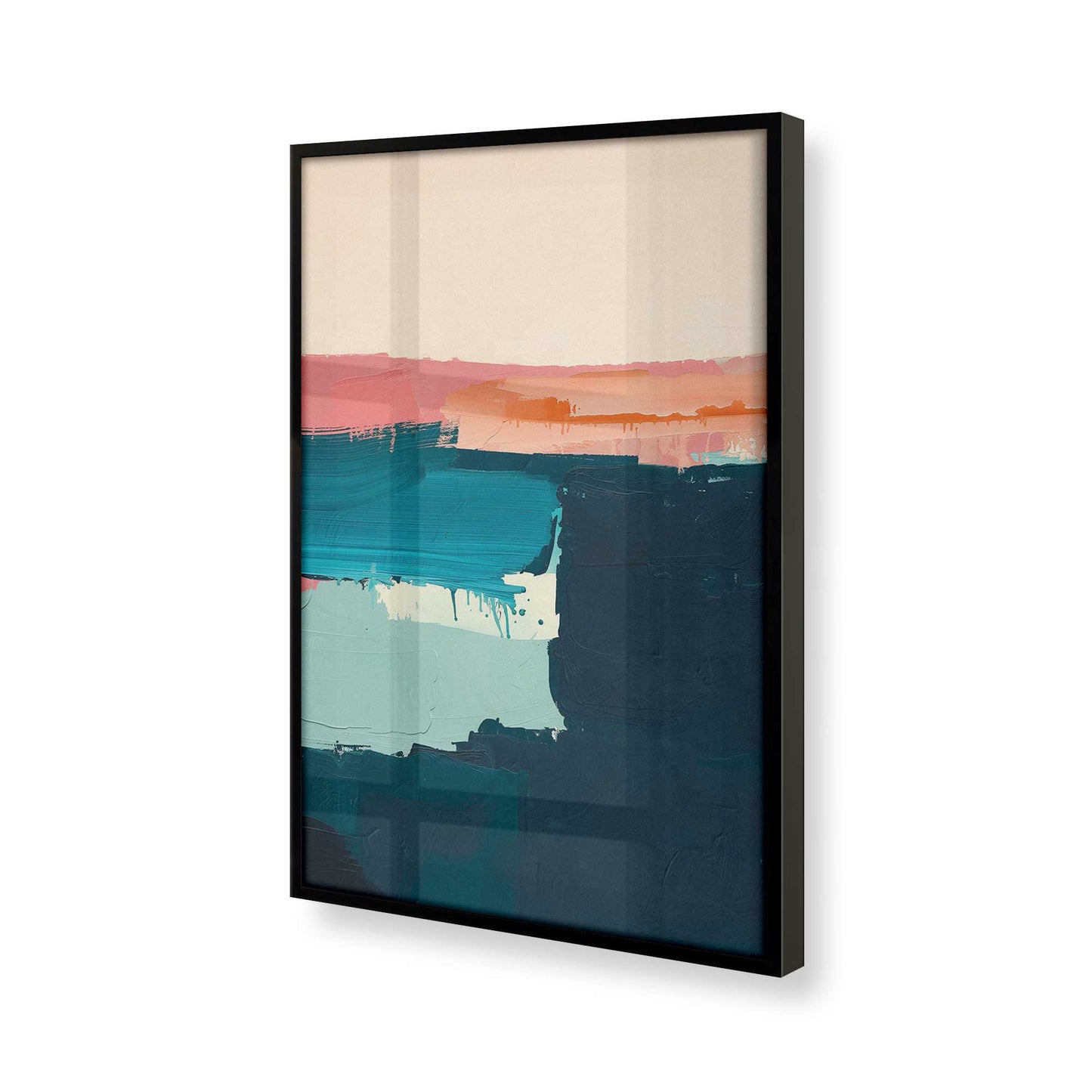 [Color:Satin Black], Picture of art in a Satin Black frame at an angle