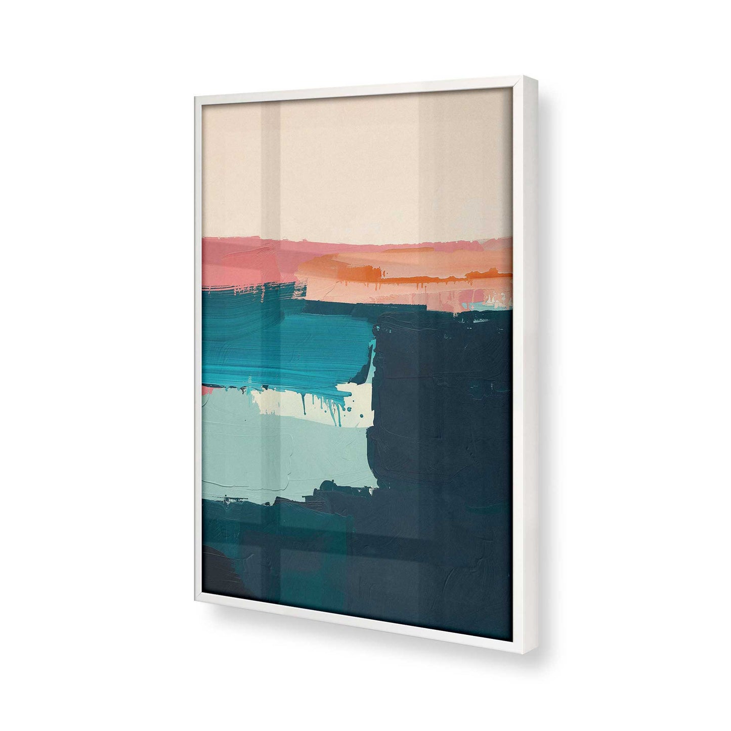 [Color:Opaque White], Picture of art in a Opaque White frame at an angle