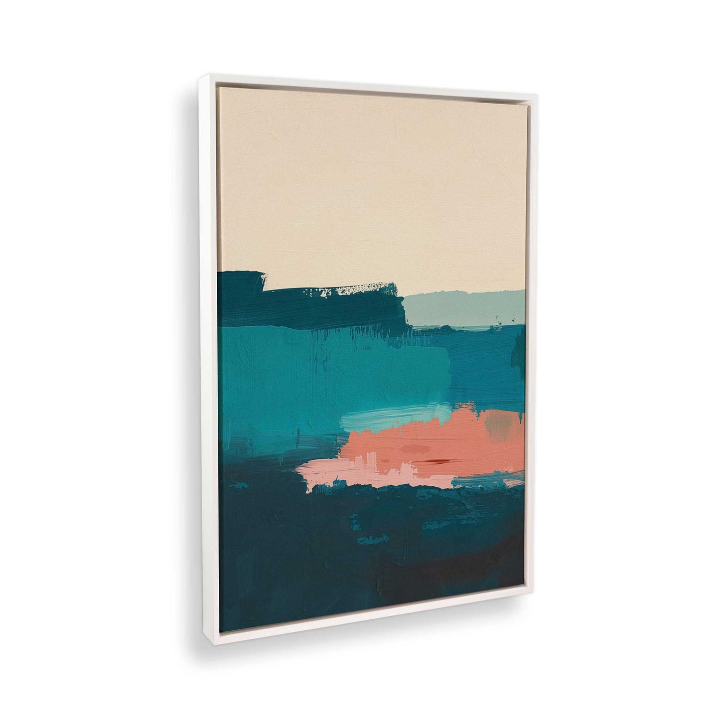 [Color:Opaque White], Picture of art in a White frame at an angle