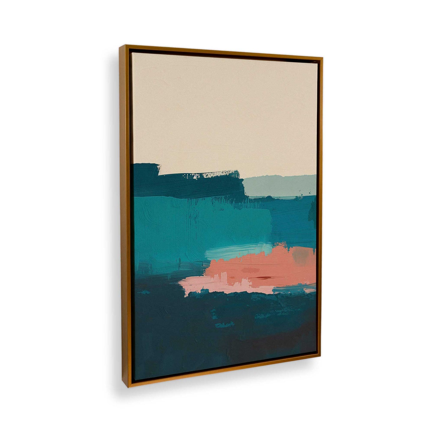 [Color:Polished Gold], Picture of art in a Polished Gold frame at an angle