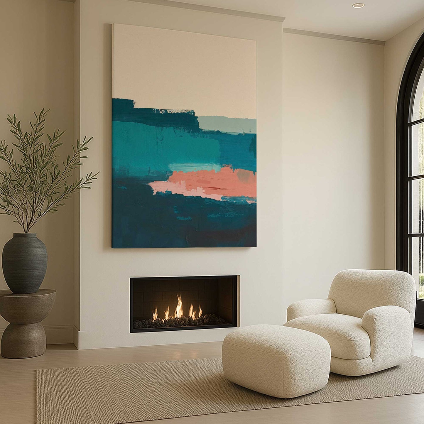 [Color:Stretched Canvas], Picture of art in a room