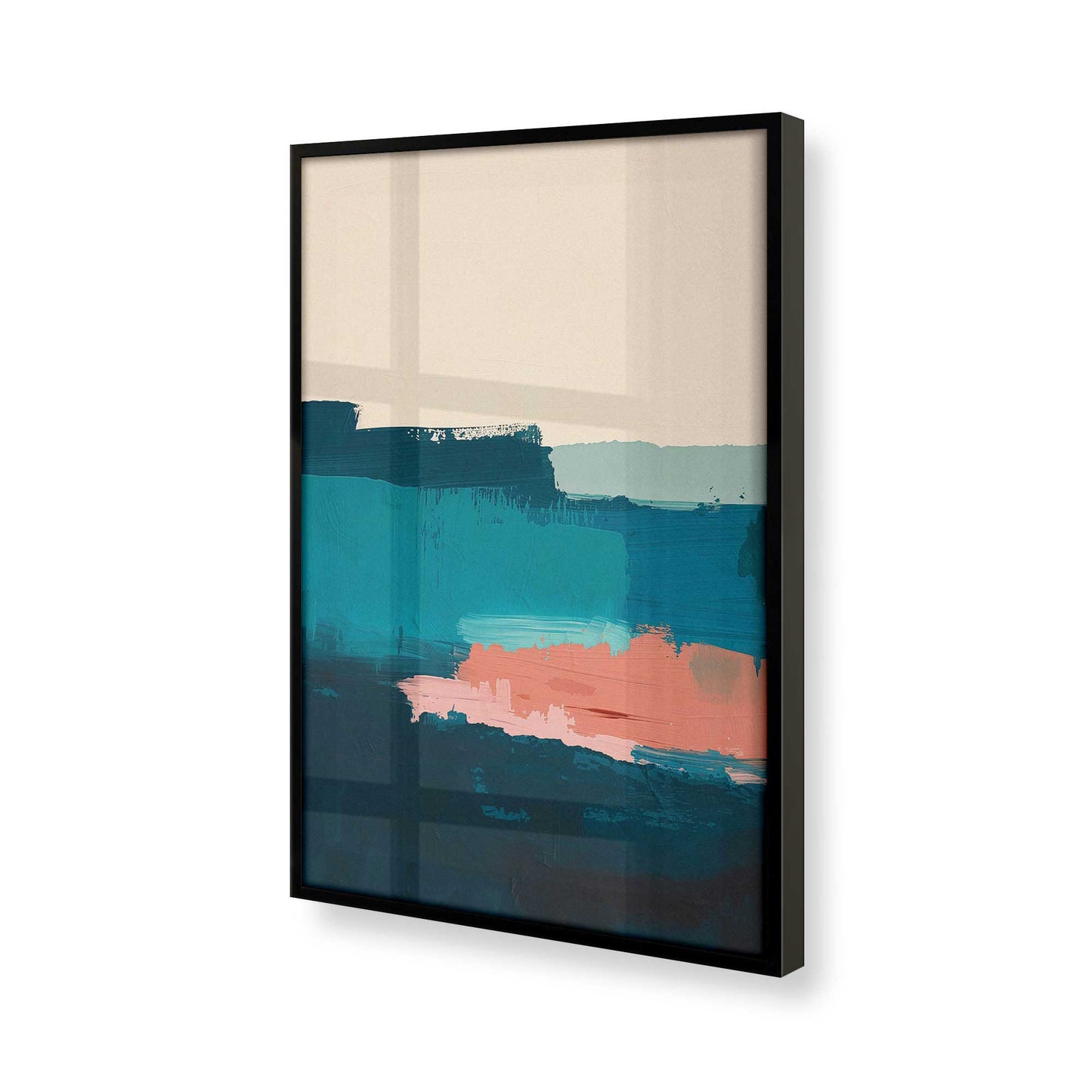 [Color:Satin Black], Picture of art in a Satin Black frame at an angle