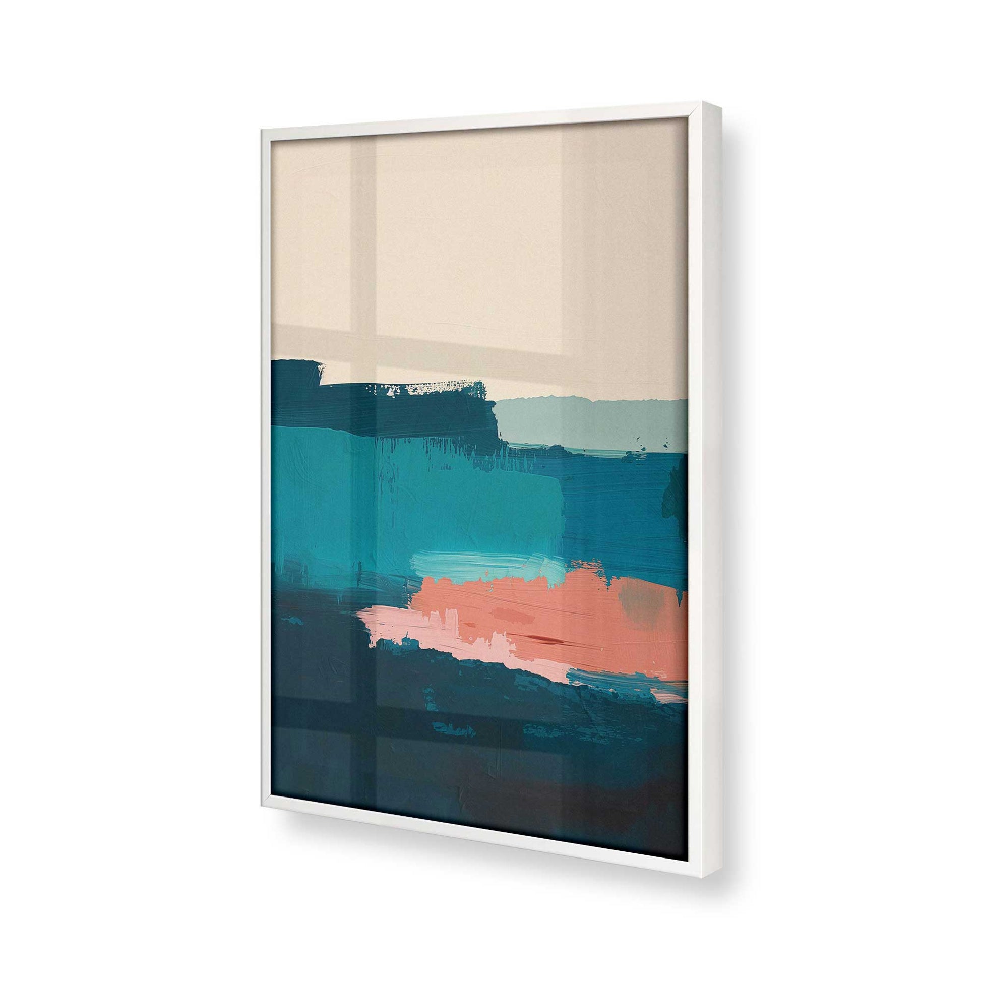 [Color:Opaque White], Picture of art in a Opaque White frame at an angle