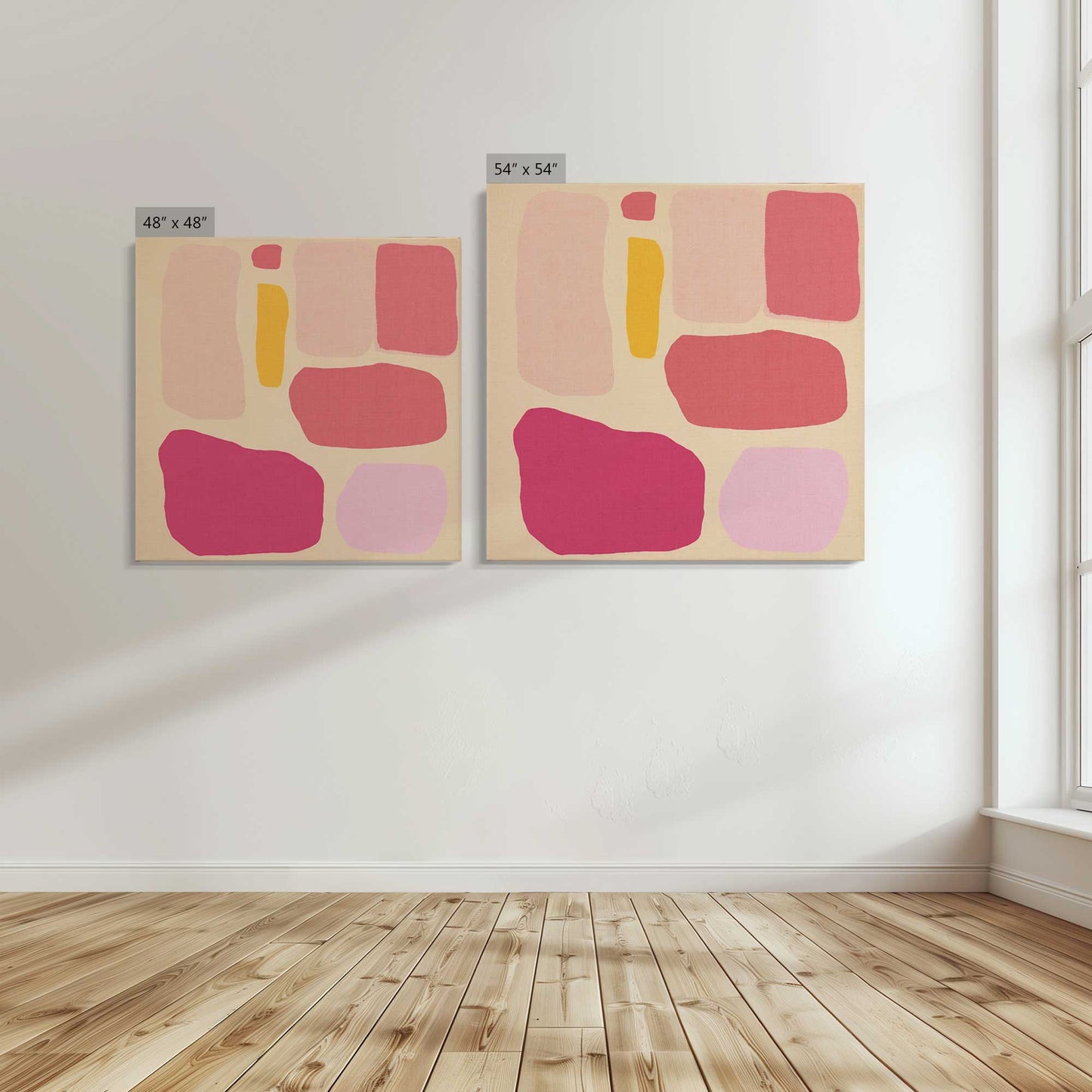 [Color:Stretched Canvas], Image showing the size comparisons