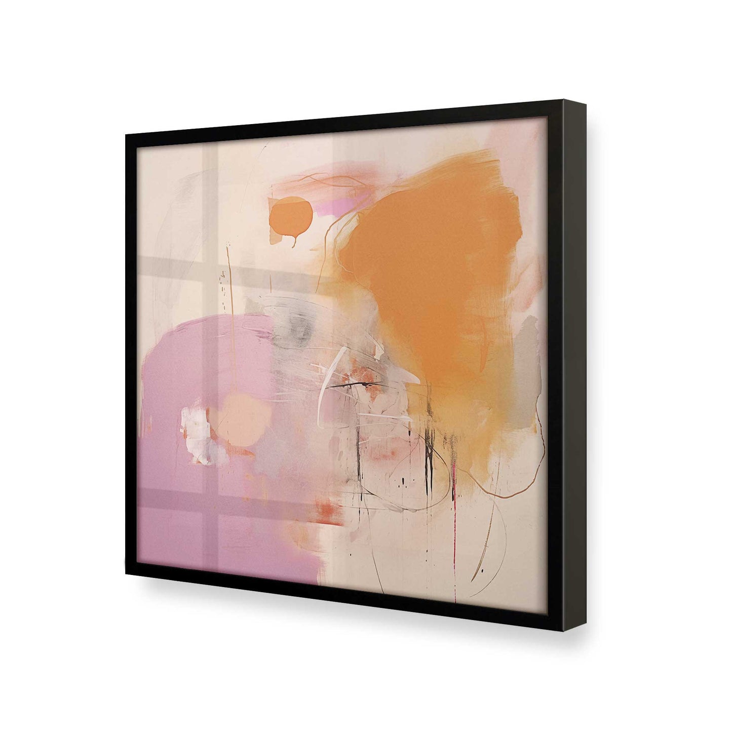 [Color:Satin Black], Picture of art in a Satin Black frame at an angle