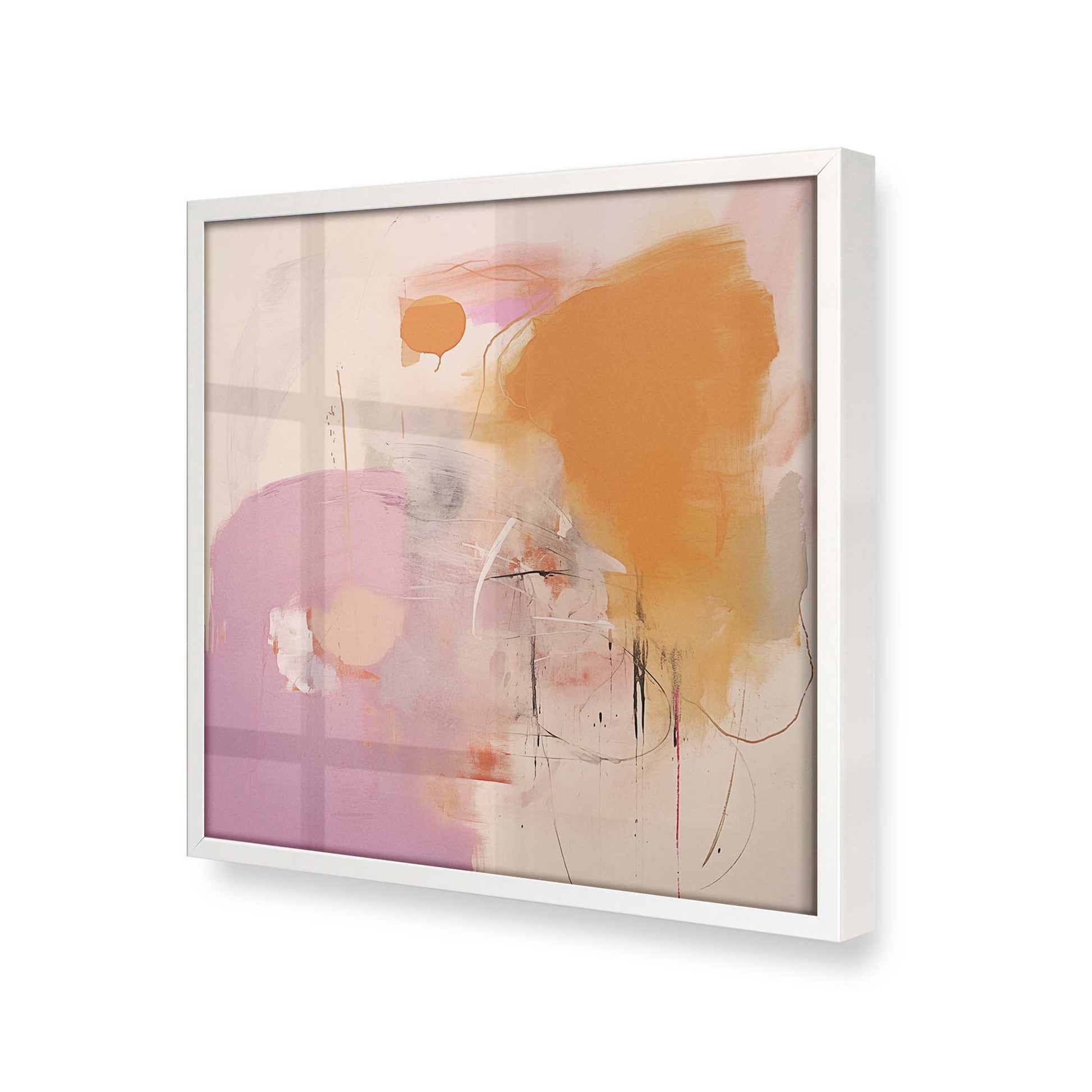 [Color:Opaque White], Picture of art in a Opaque White frame at an angle