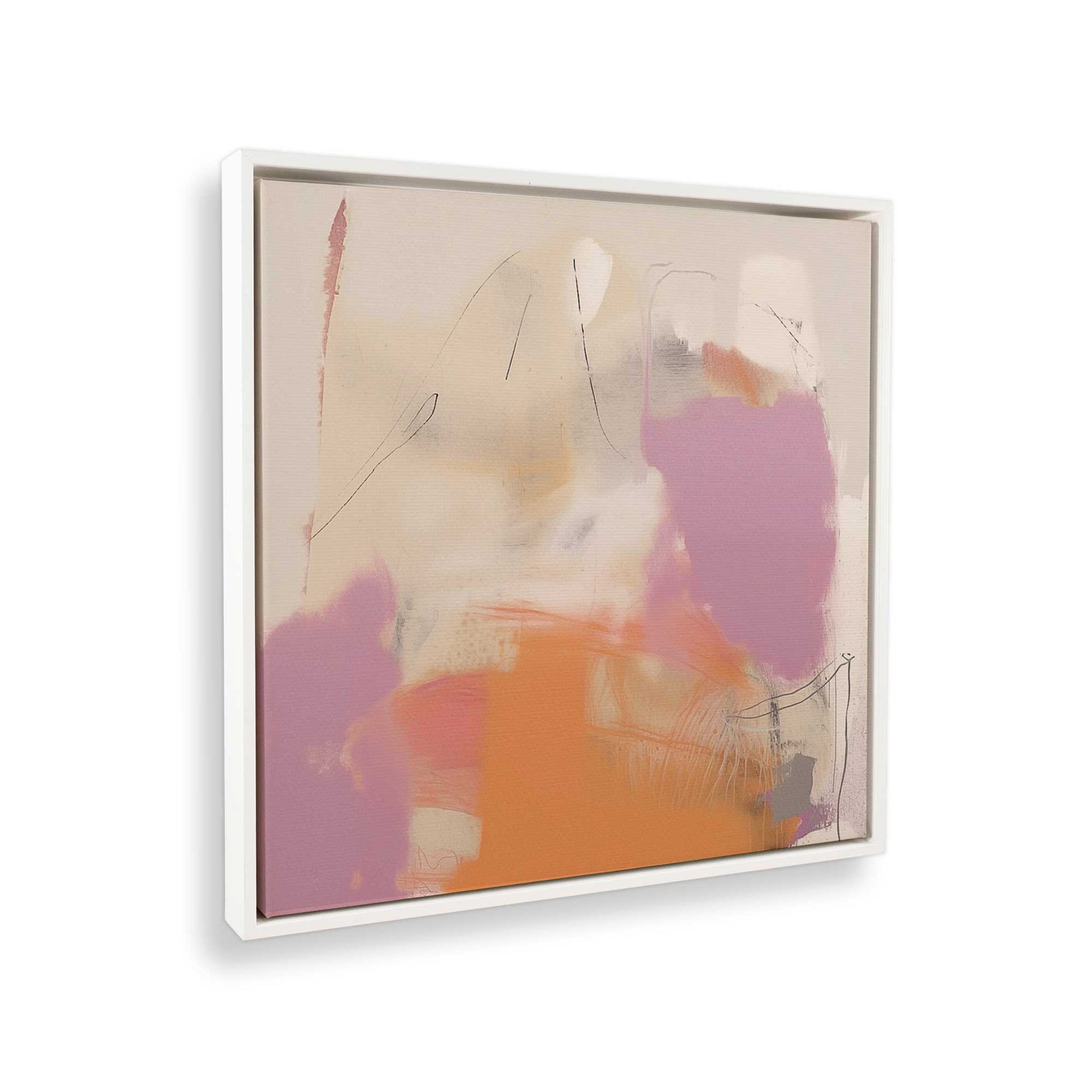 [Color:Opaque White], Picture of art in a White frame at an angle