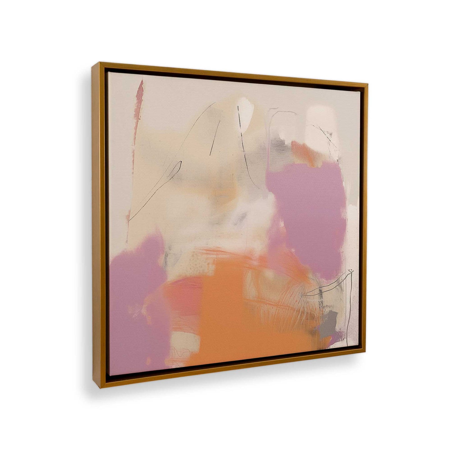 [Color:Polished Gold], Picture of art in a Polished Gold frame at an angle