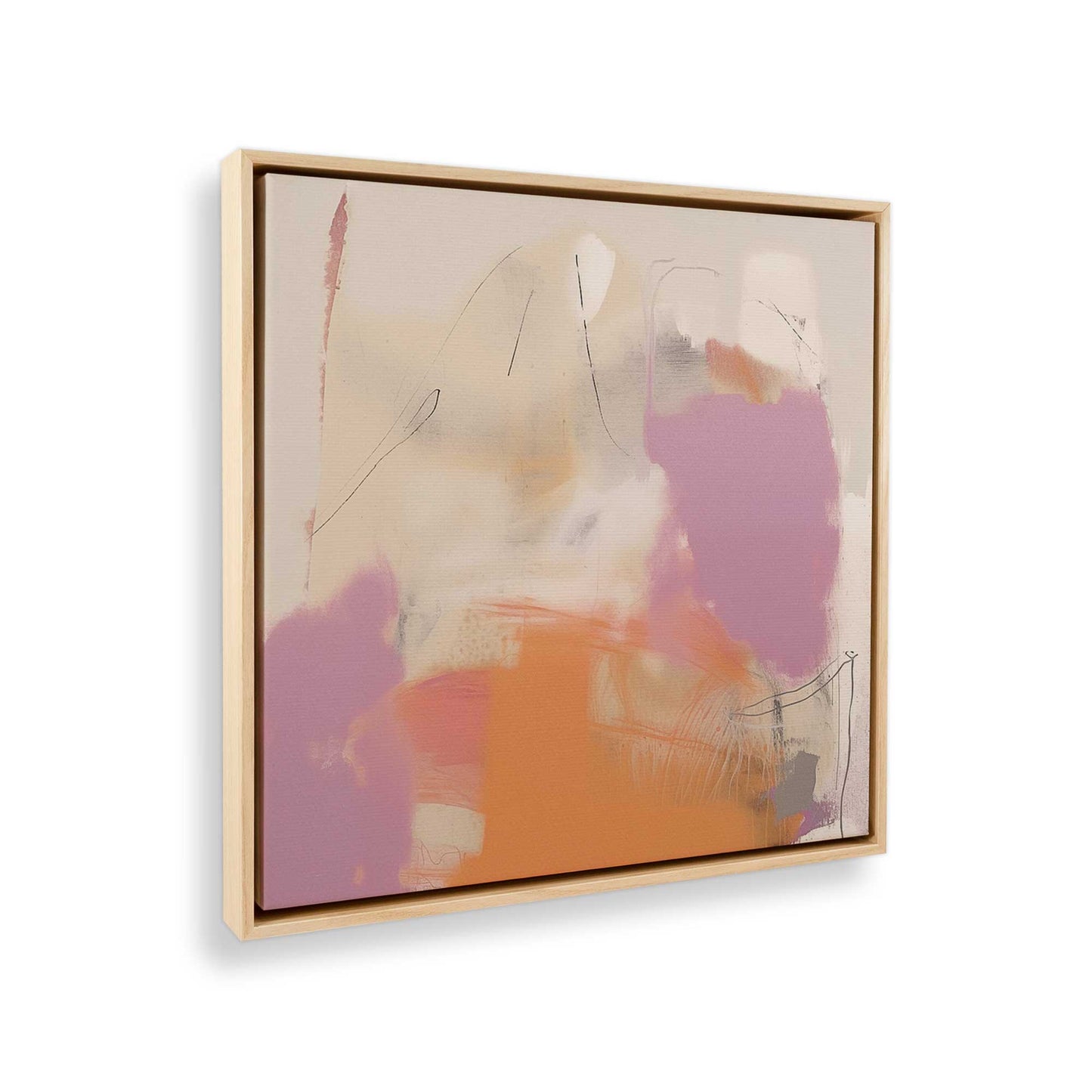 [Color:American Maple], Picture of art in a American Maple frame at an angle