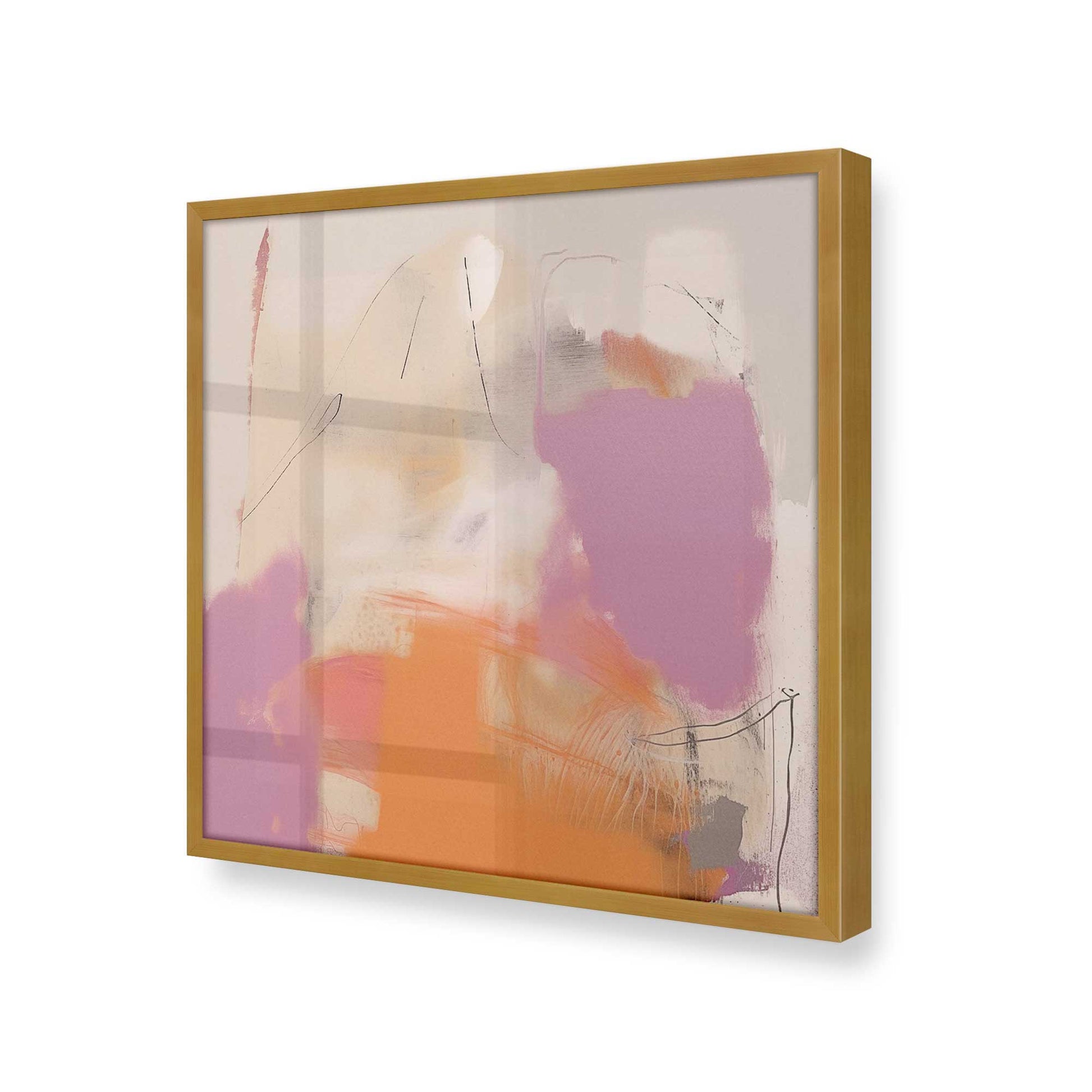 [Color:Polished Gold], Picture of art in a Polished Gold frame at an angle