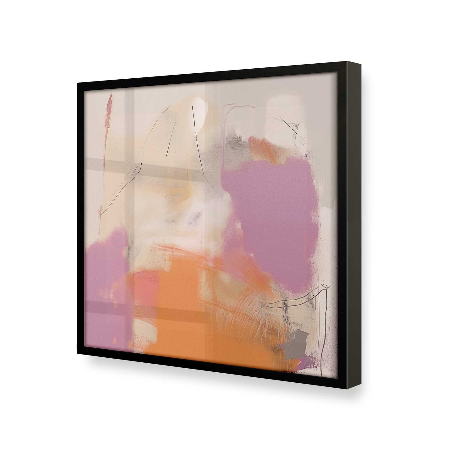 [Color:Satin Black], Picture of art in a Satin Black frame at an angle