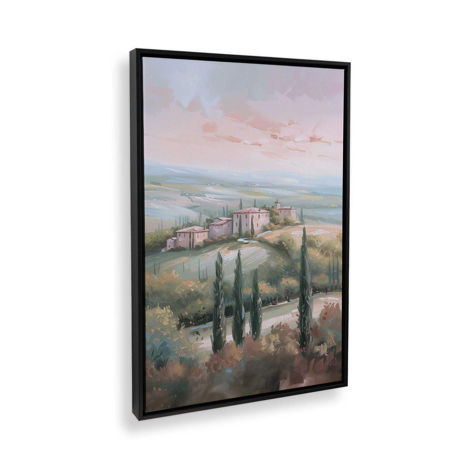 [Color:Satin Black], Picture of art in a Satin Black frame at an angle