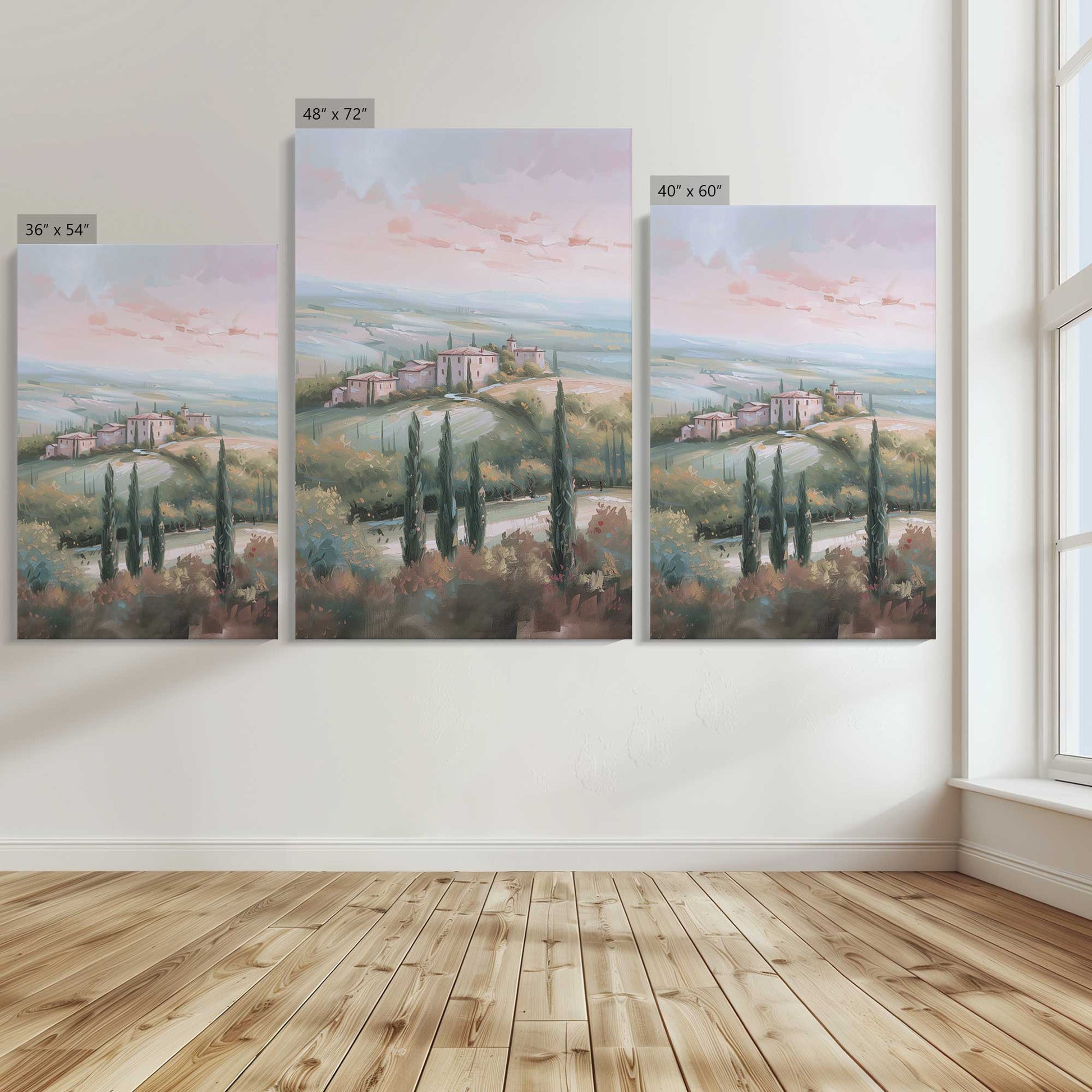 [Color:Stretched Canvas], Image showing the size comparisons