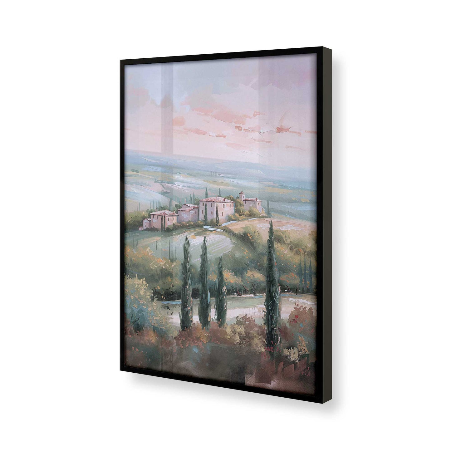 [Color:Satin Black], Picture of art in a Satin Black frame at an angle