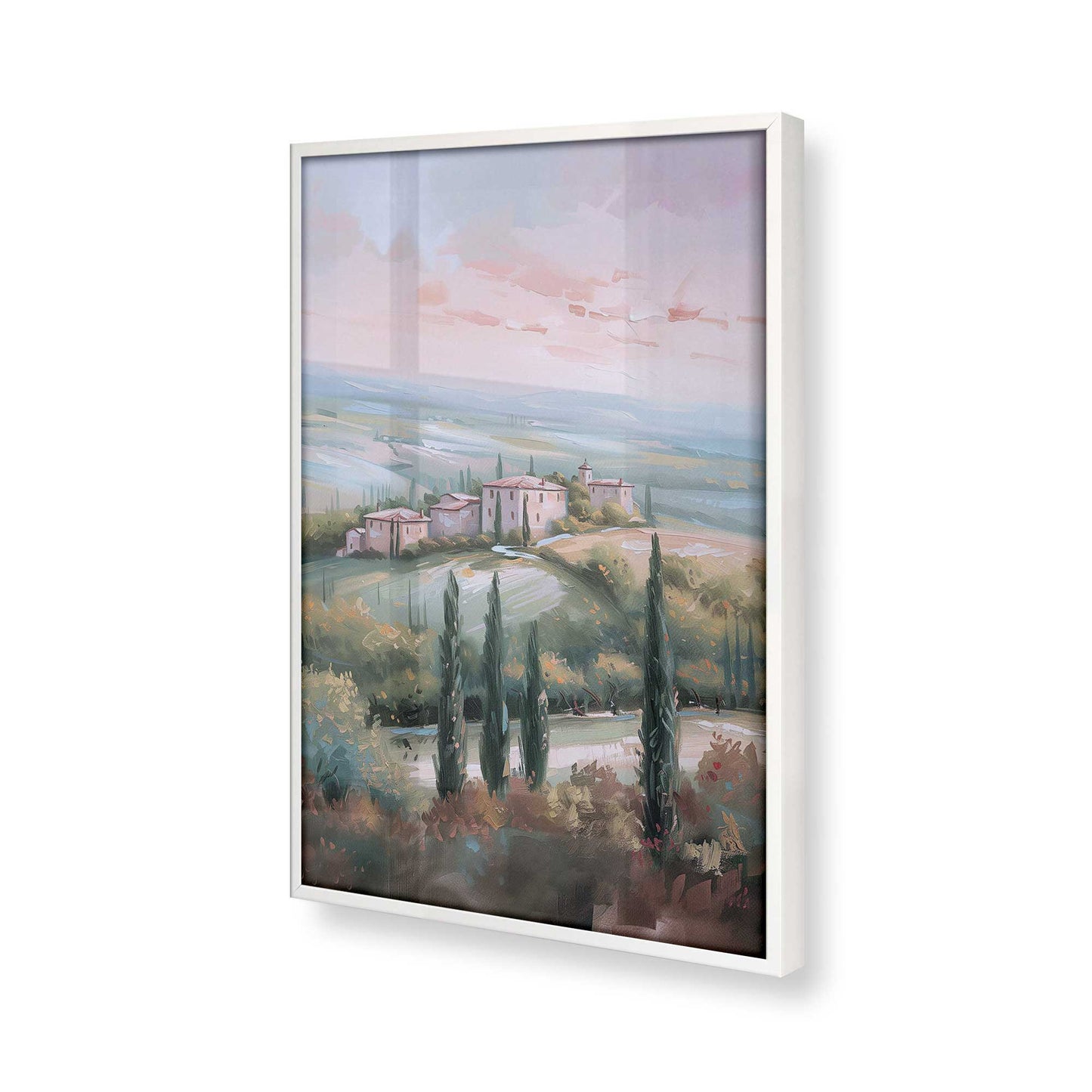 [Color:Opaque White], Picture of art in a Opaque White frame at an angle