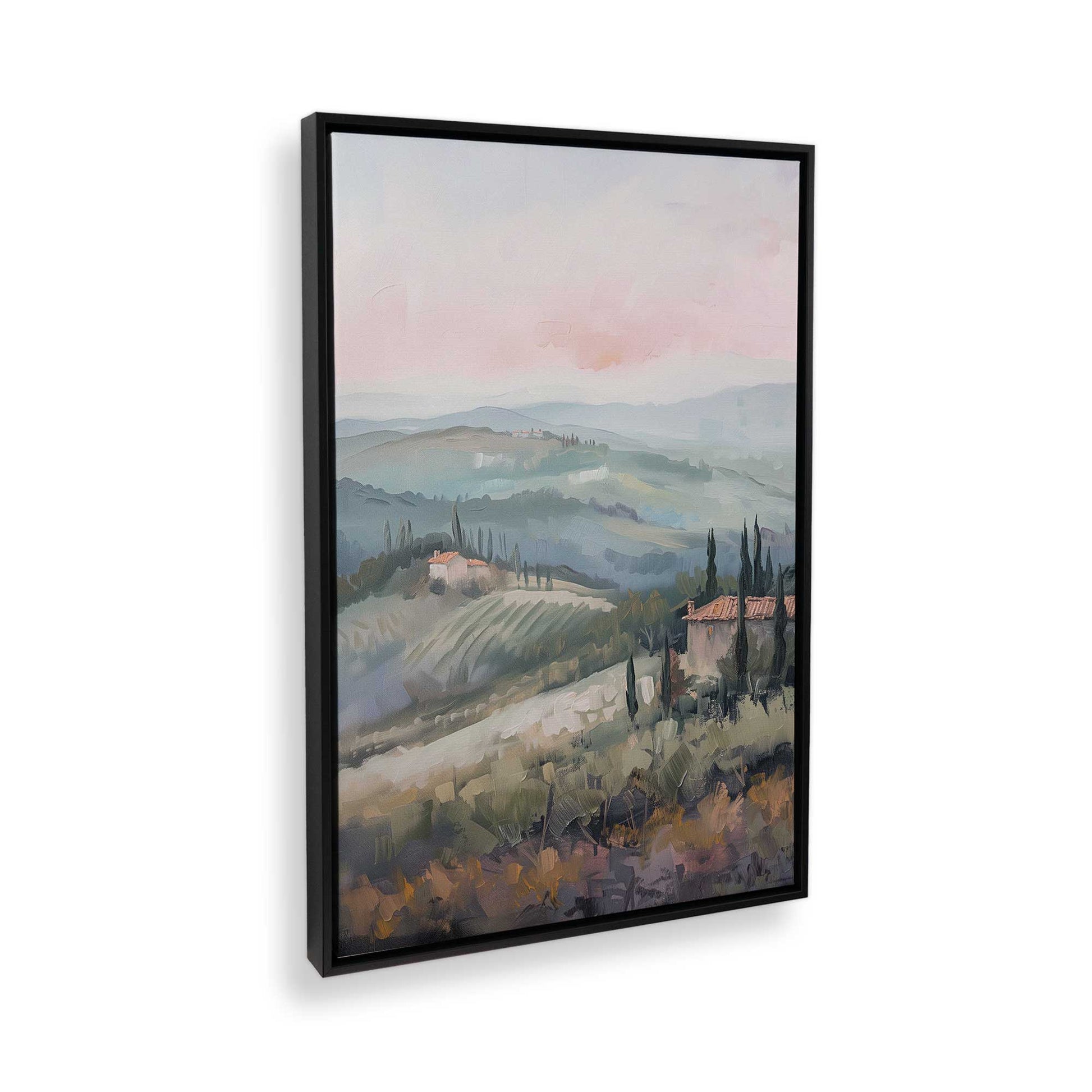 [Color:Satin Black], Picture of art in a Satin Black frame at an angle