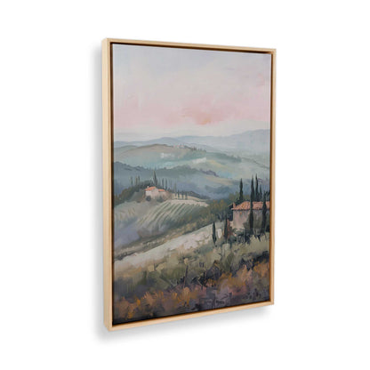 [Color:American Maple], Picture of art in a American Maple frame at an angle