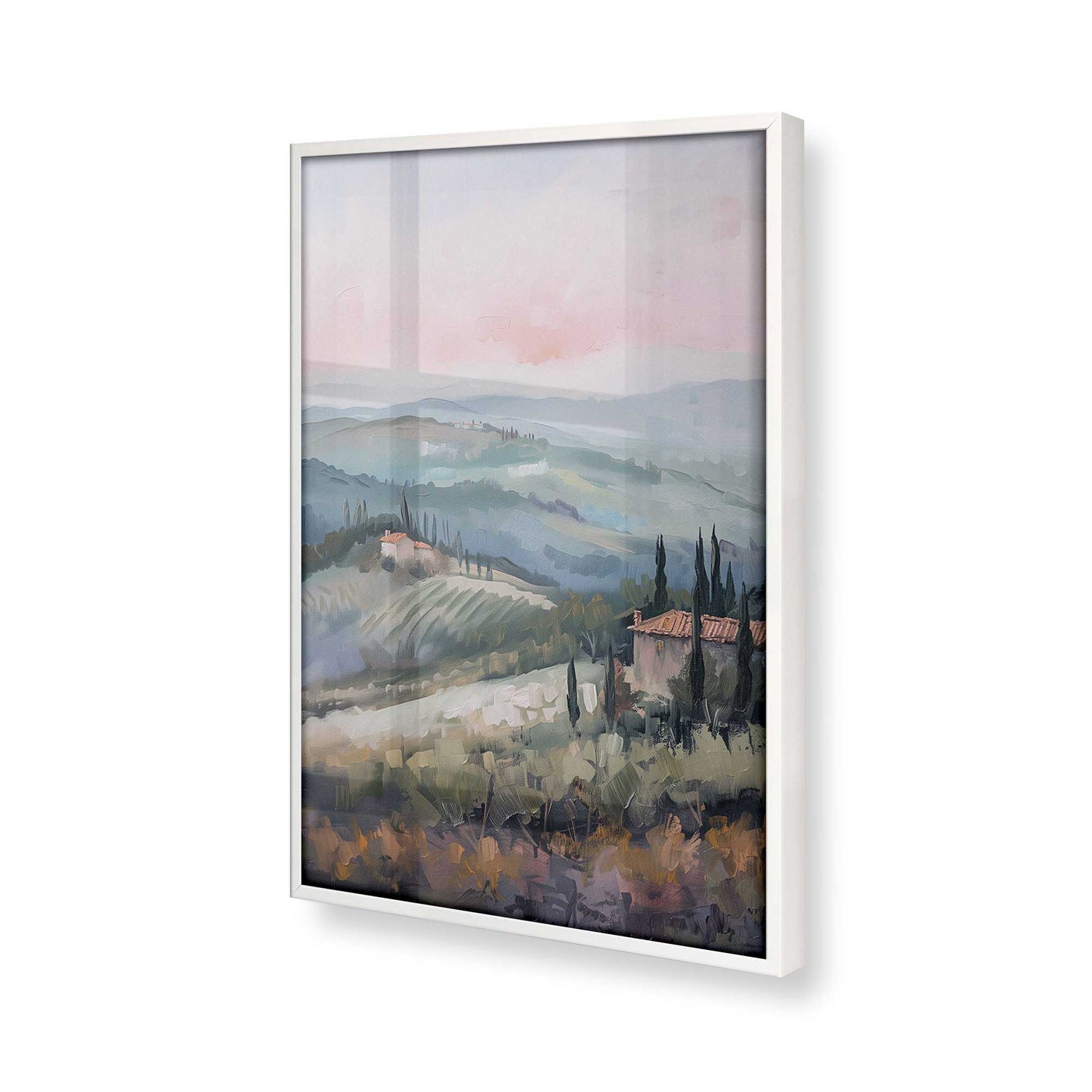 [Color:Opaque White], Picture of art in a Opaque White frame at an angle