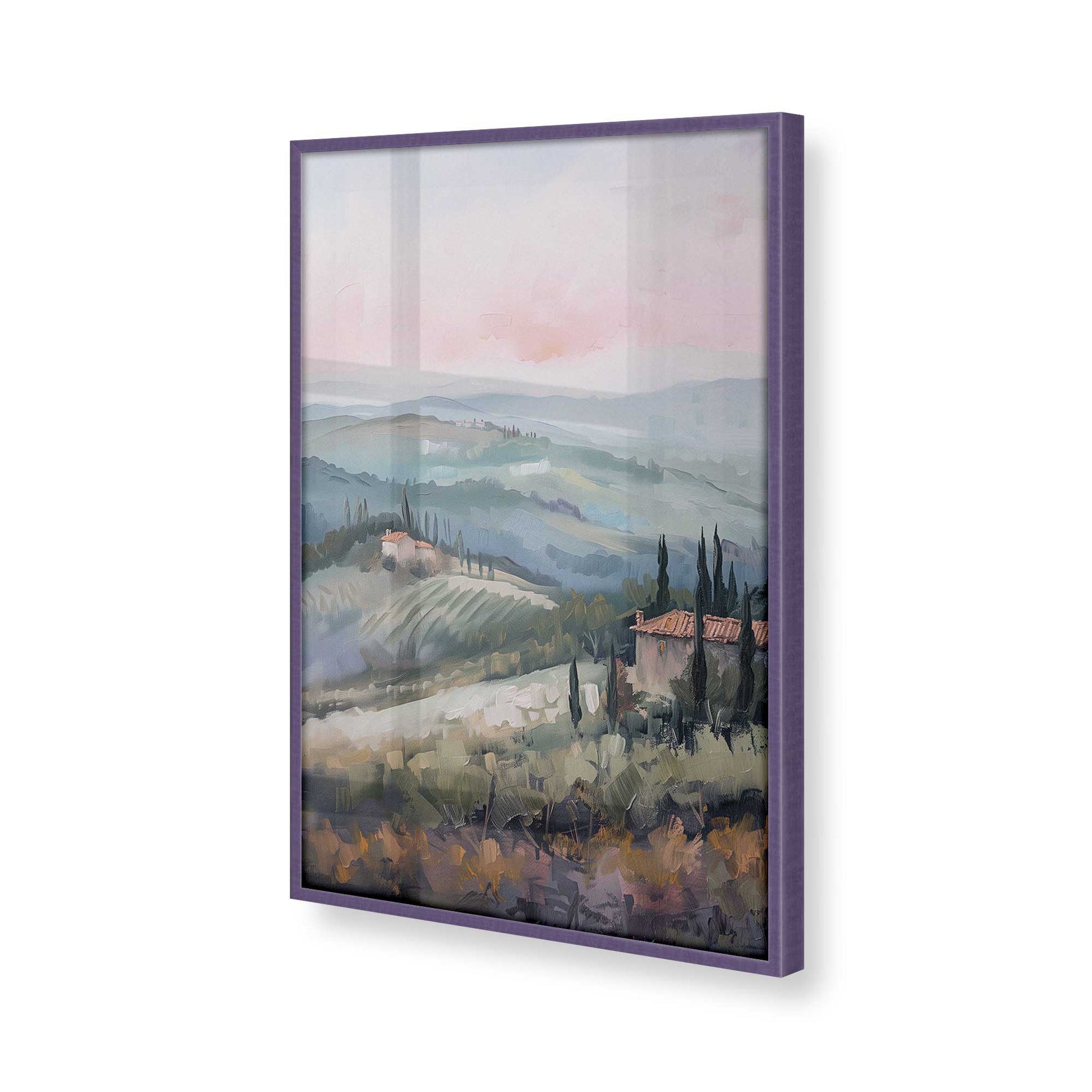 [Color:Purple Iris], Picture of art in a Purple Iris frame at an angle