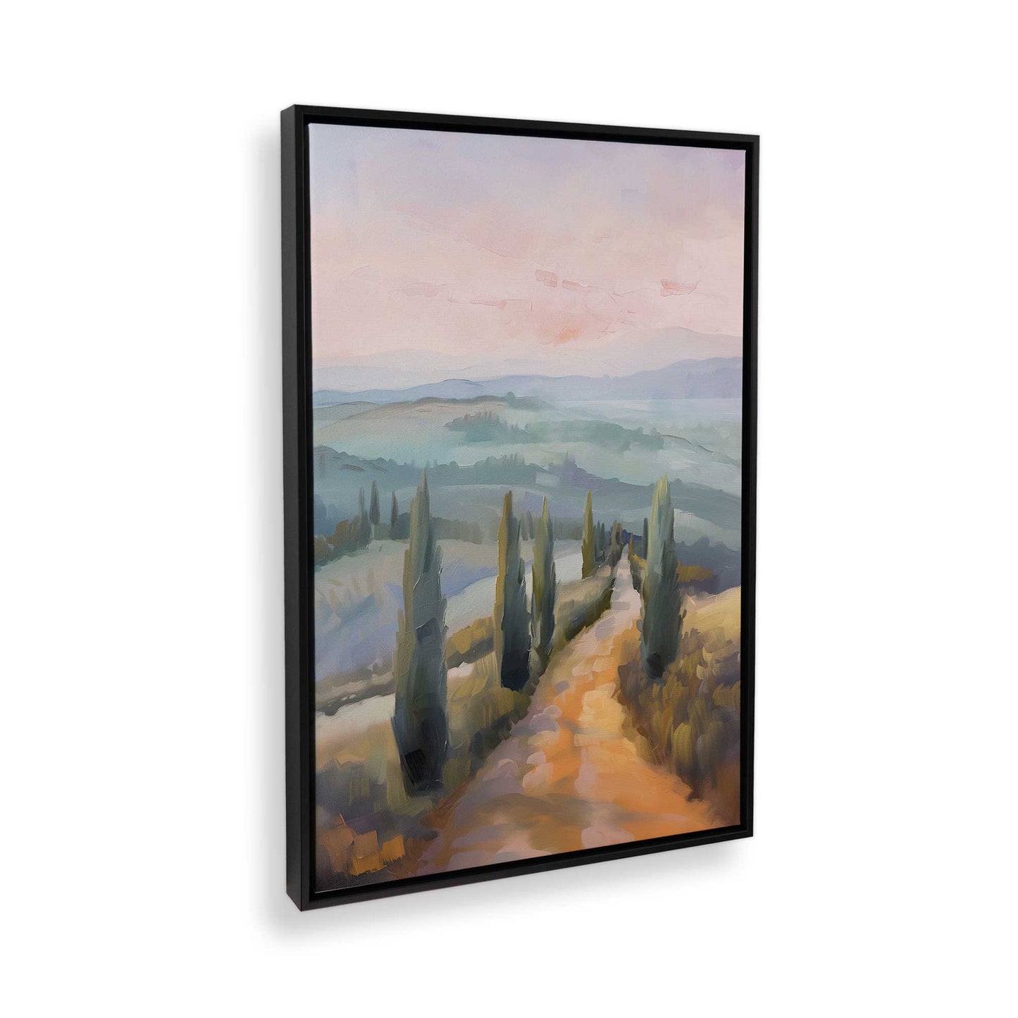 [Color:Satin Black], Picture of art in a Satin Black frame at an angle