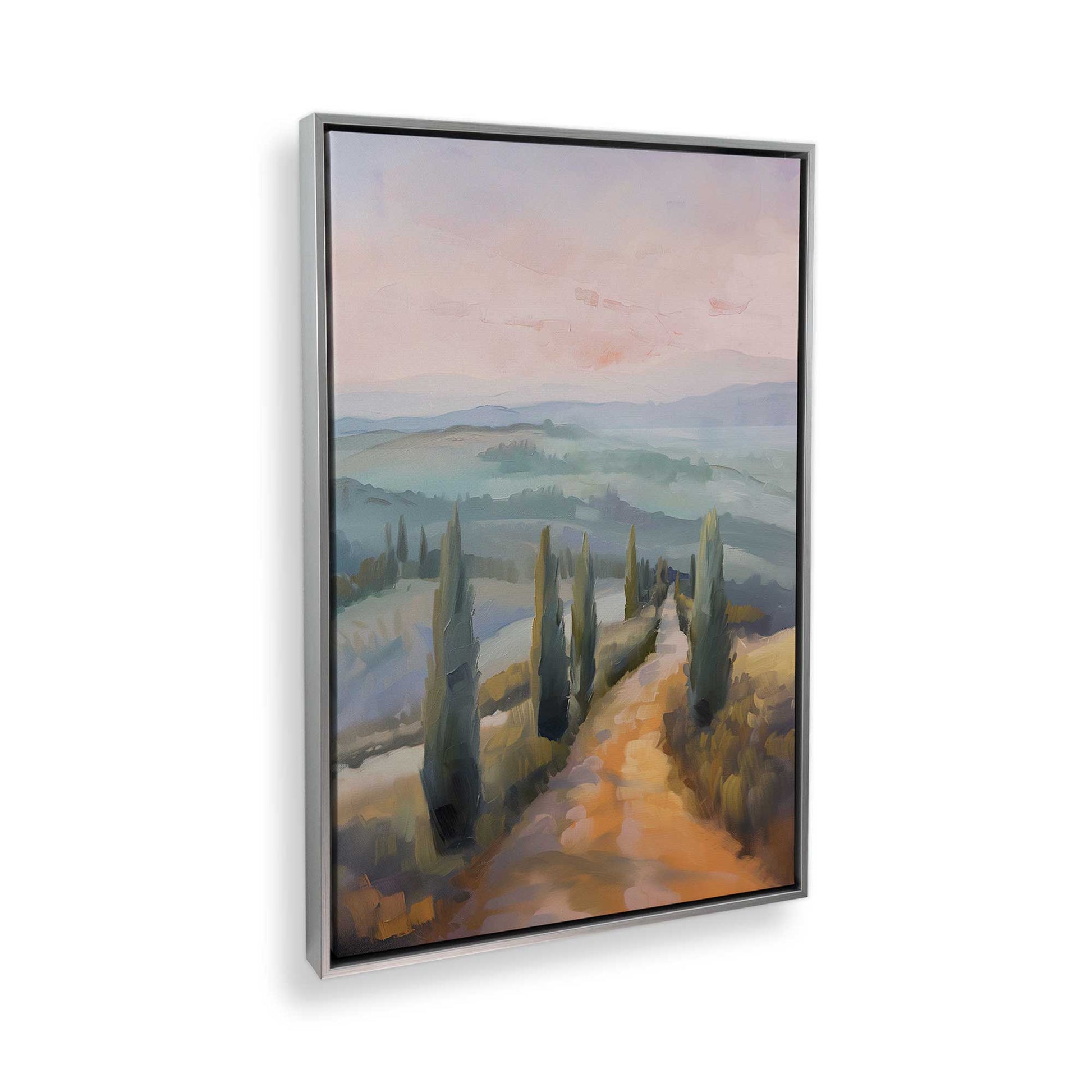 [Color:Polished Chrome], Picture of art in a Polished Chrome frame at an angle