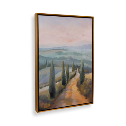 [Color:Polished Gold], Picture of art in a Polished Gold frame at an angle