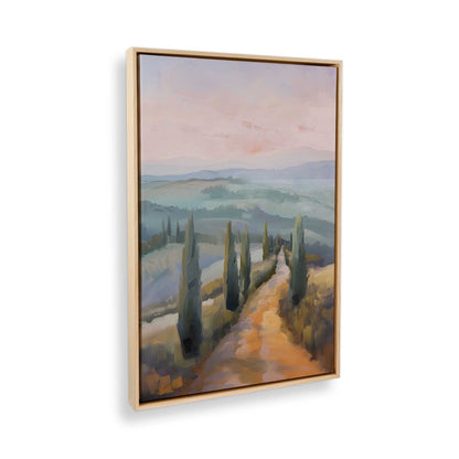 [Color:American Maple], Picture of art in a American Maple frame at an angle