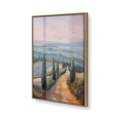 [Color:Brushed Gold], Picture of art in a Brushed Gold frame at an angle