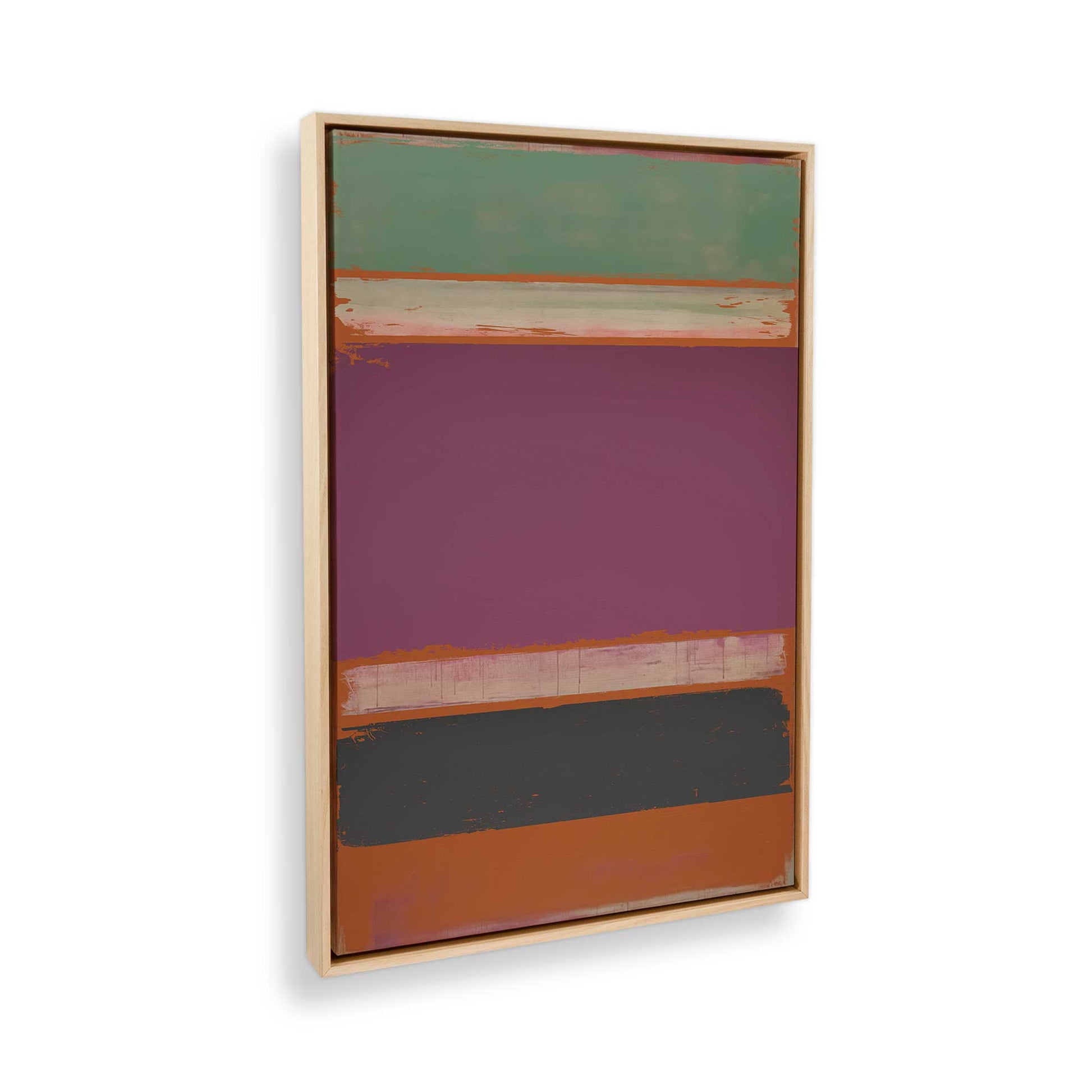 [Color:American Maple], Picture of art in a American Maple frame at an angle