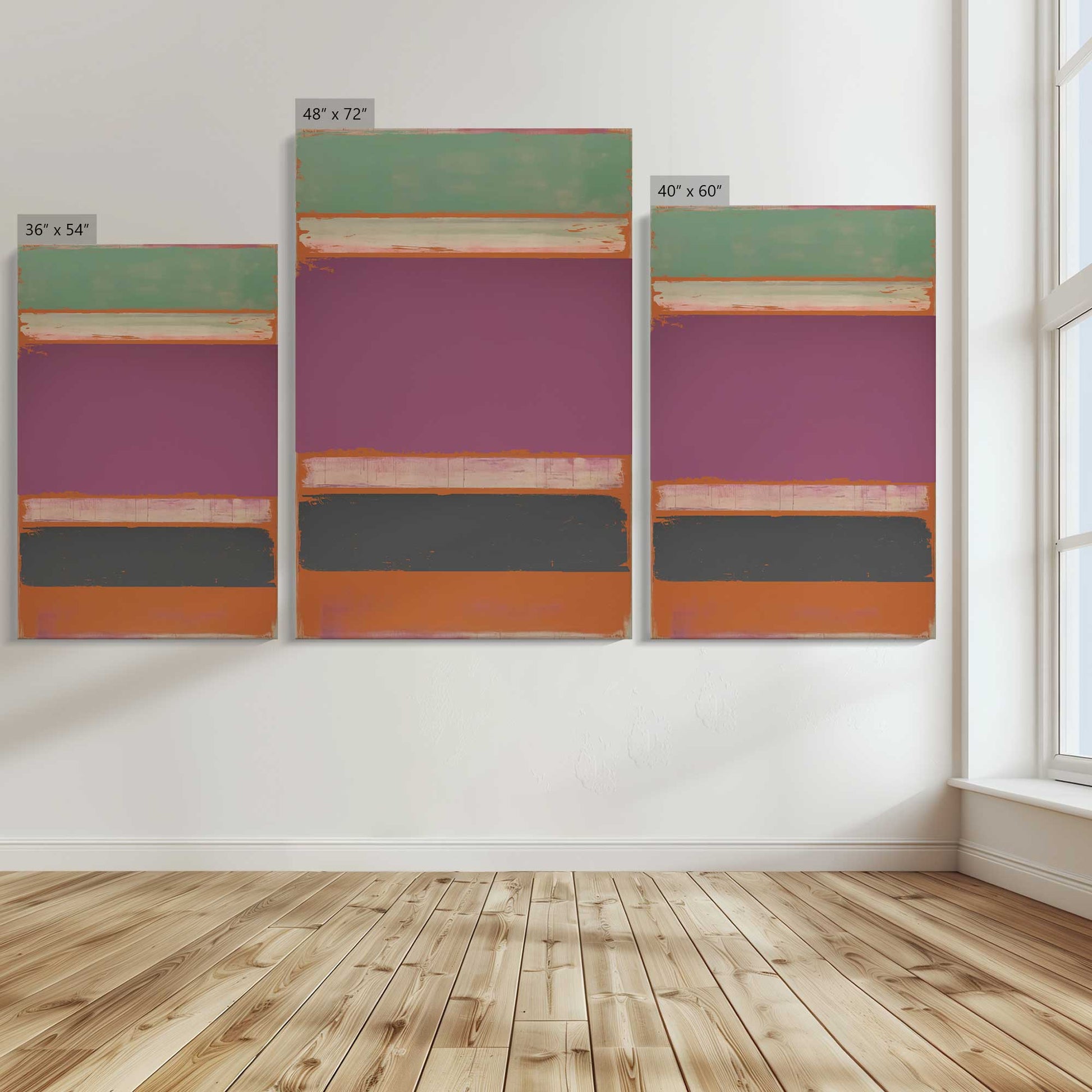 [Color:Stretched Canvas], Image showing the size comparisons