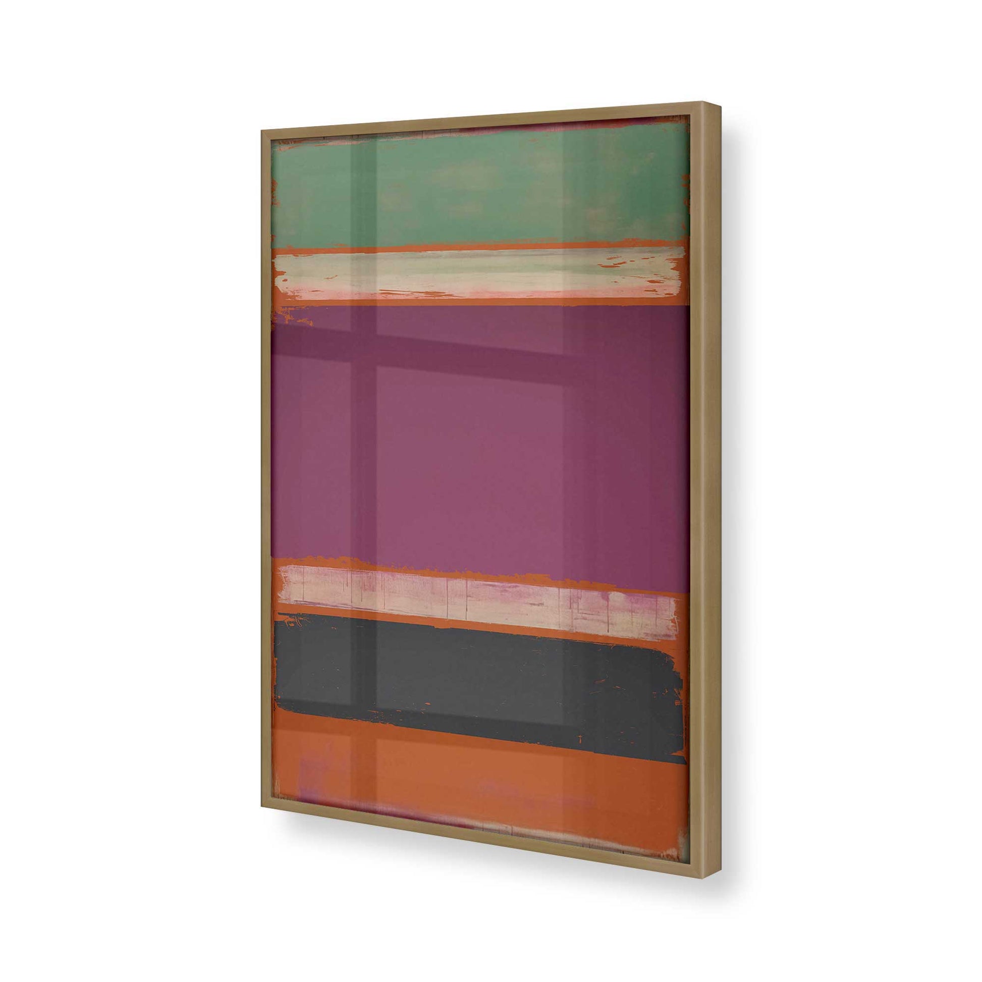 [Color:Brushed Gold], Picture of art in a Brushed Gold frame at an angle