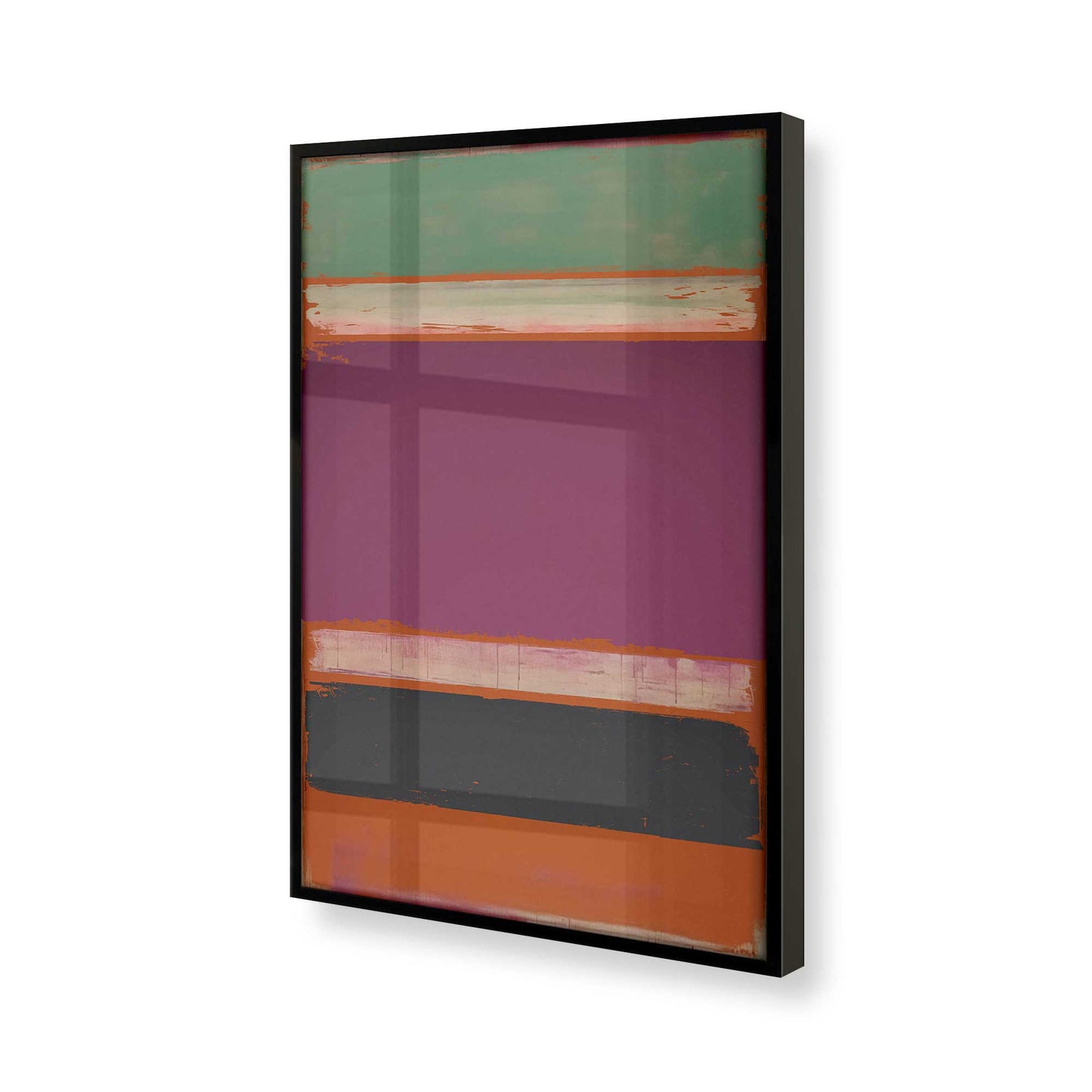 [Color:Satin Black], Picture of art in a Satin Black frame at an angle