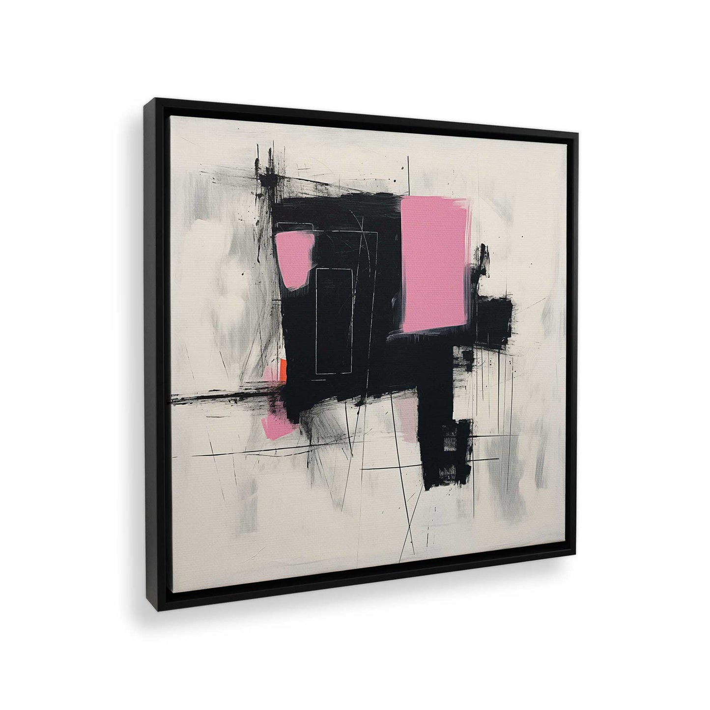 [Color:Satin Black], Picture of art in a Satin Black frame at an angle