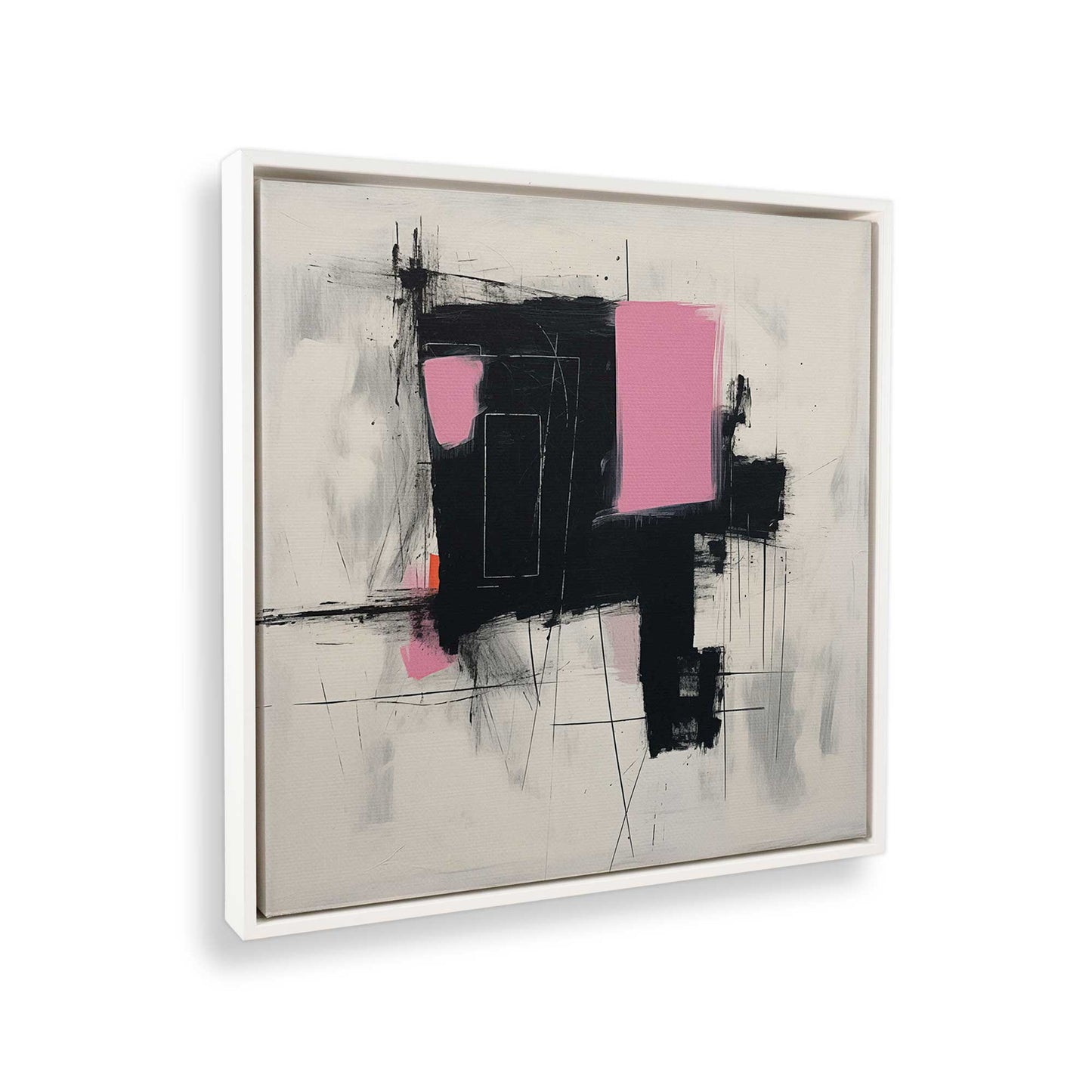 [Color:Opaque White], Picture of art in a White frame at an angle