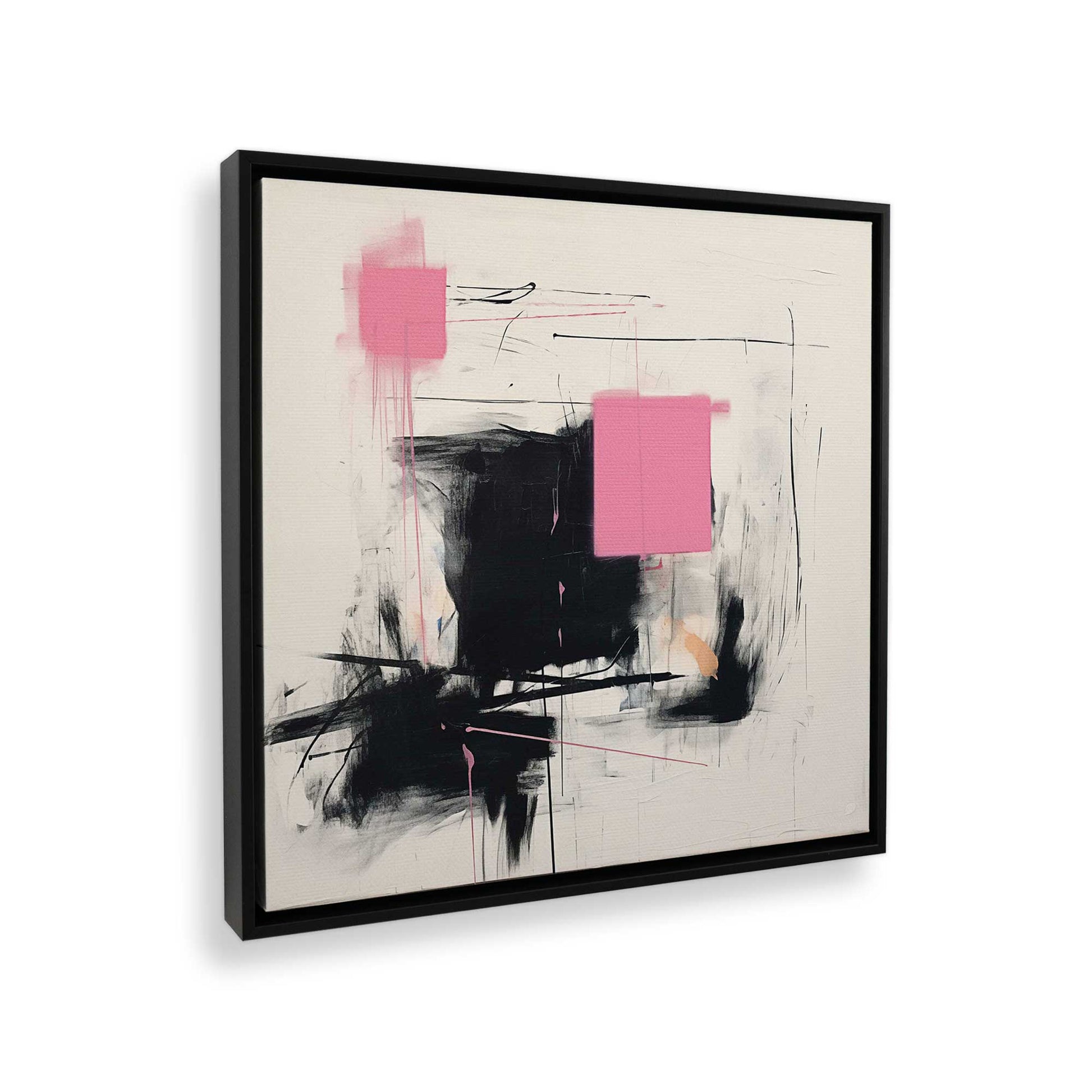 [Color:Satin Black], Picture of art in a Satin Black frame at an angle