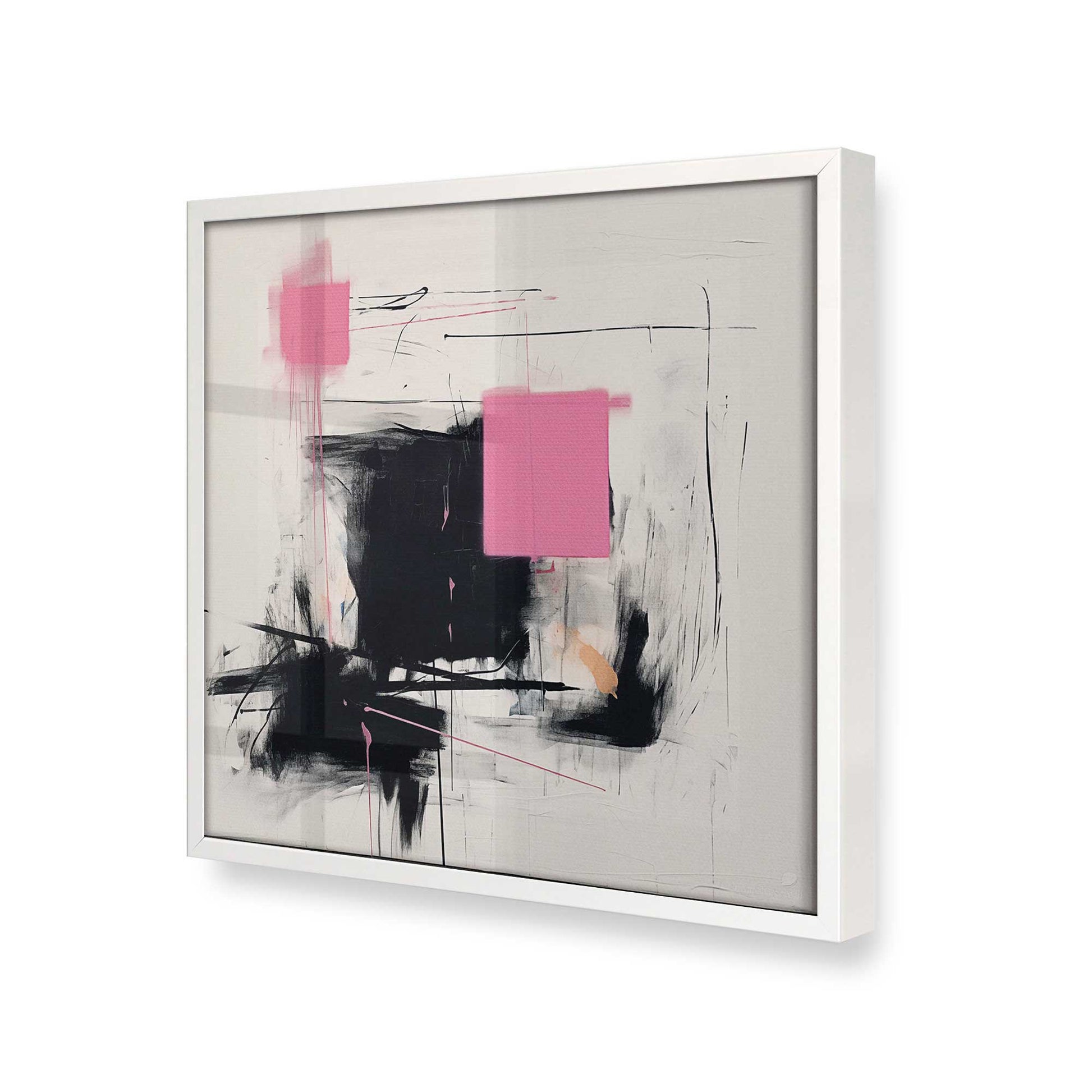 [Color:Opaque White], Picture of art in a Opaque White frame at an angle