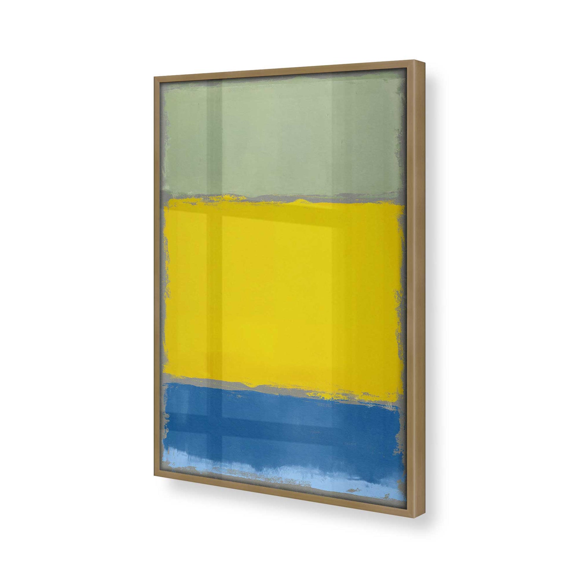 [Color:Brushed Gold], Picture of art in a Brushed Gold frame at an angle