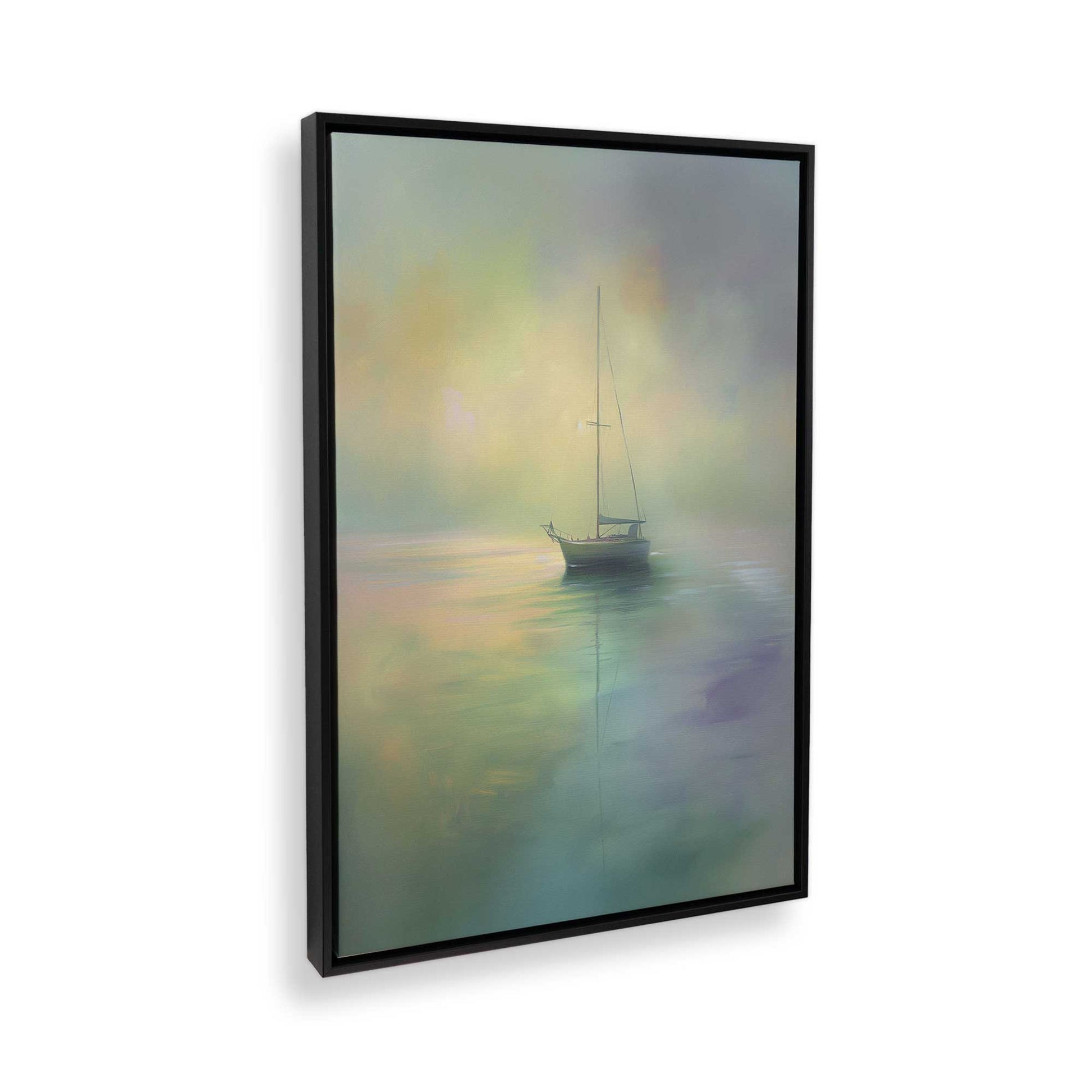 [Color:Satin Black], Picture of art in a Satin Black frame at an angle