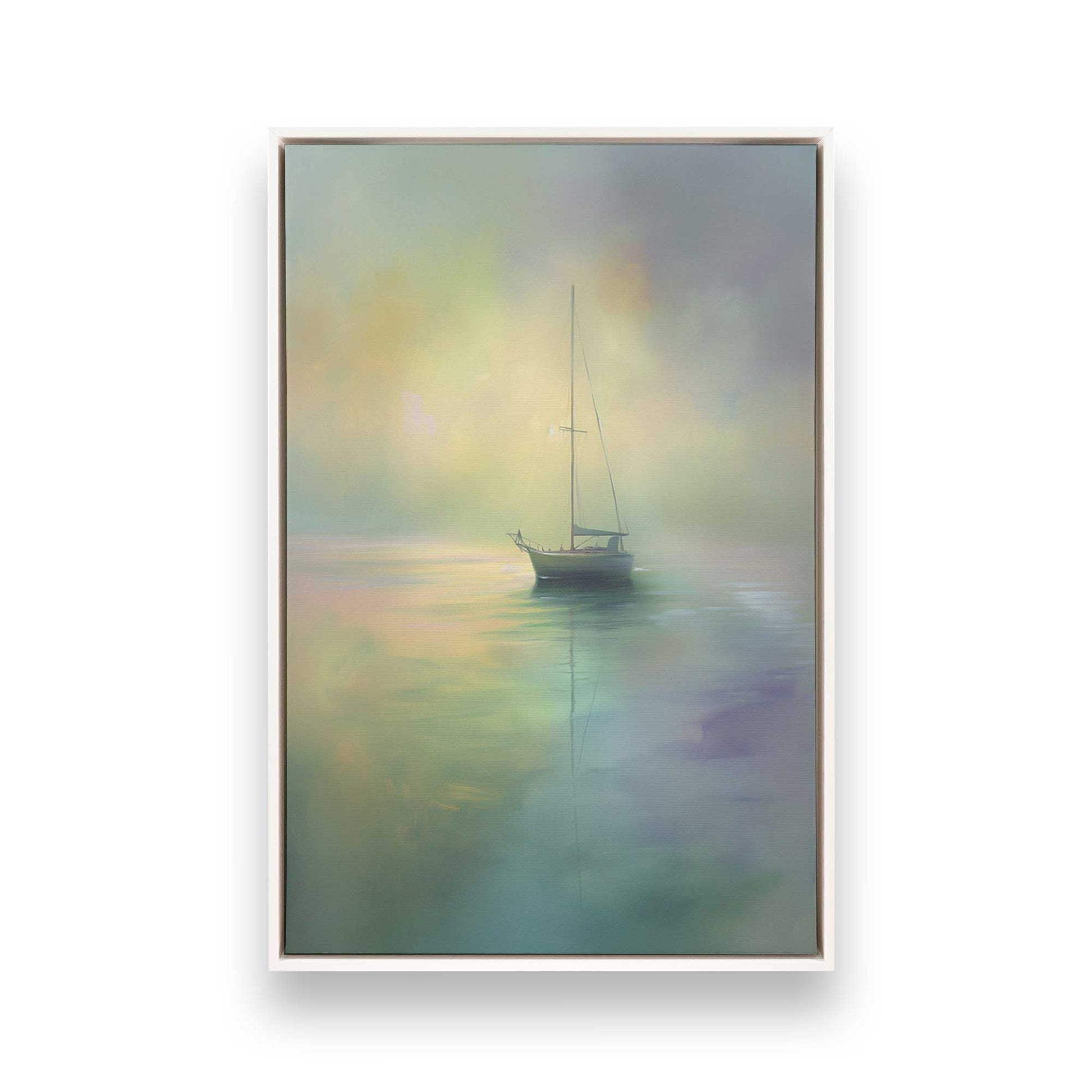 [Color:Opaque White], Picture of art in a White frame