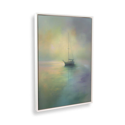 [Color:Opaque White], Picture of art in a White frame at an angle